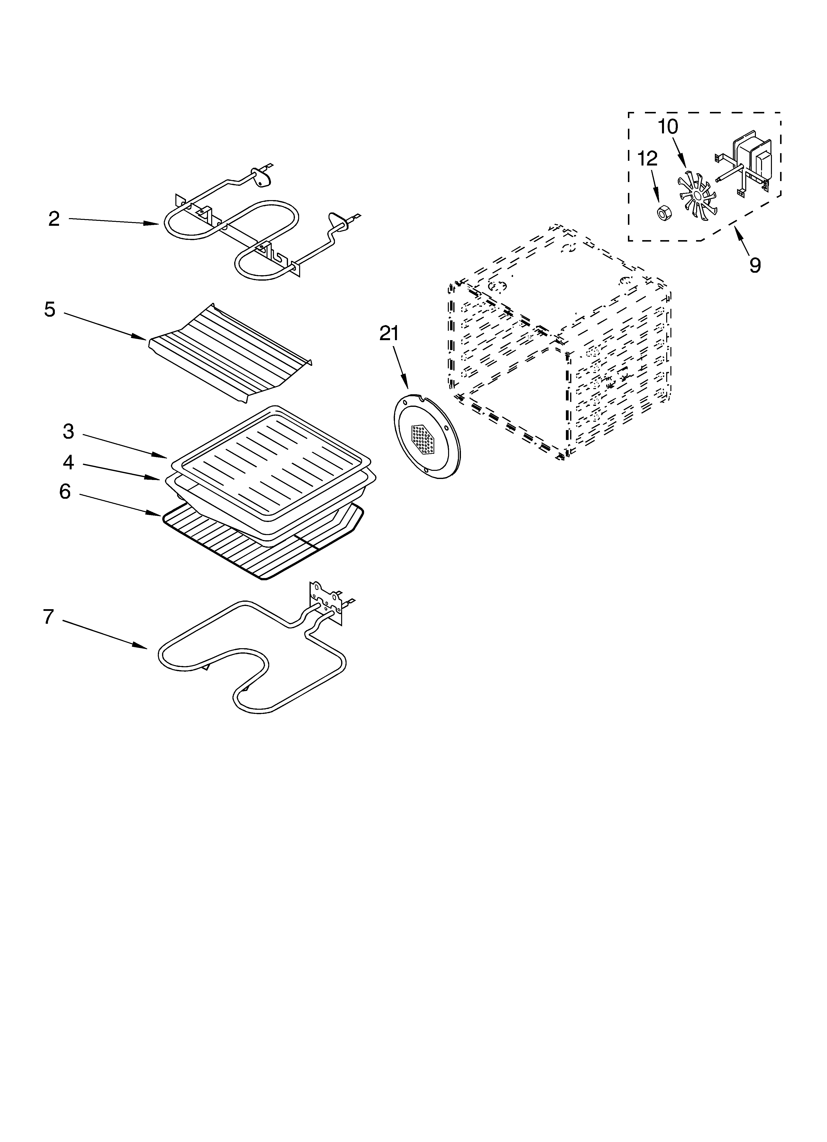 Whirlpool GBD277PDQ8 internal oven diagram