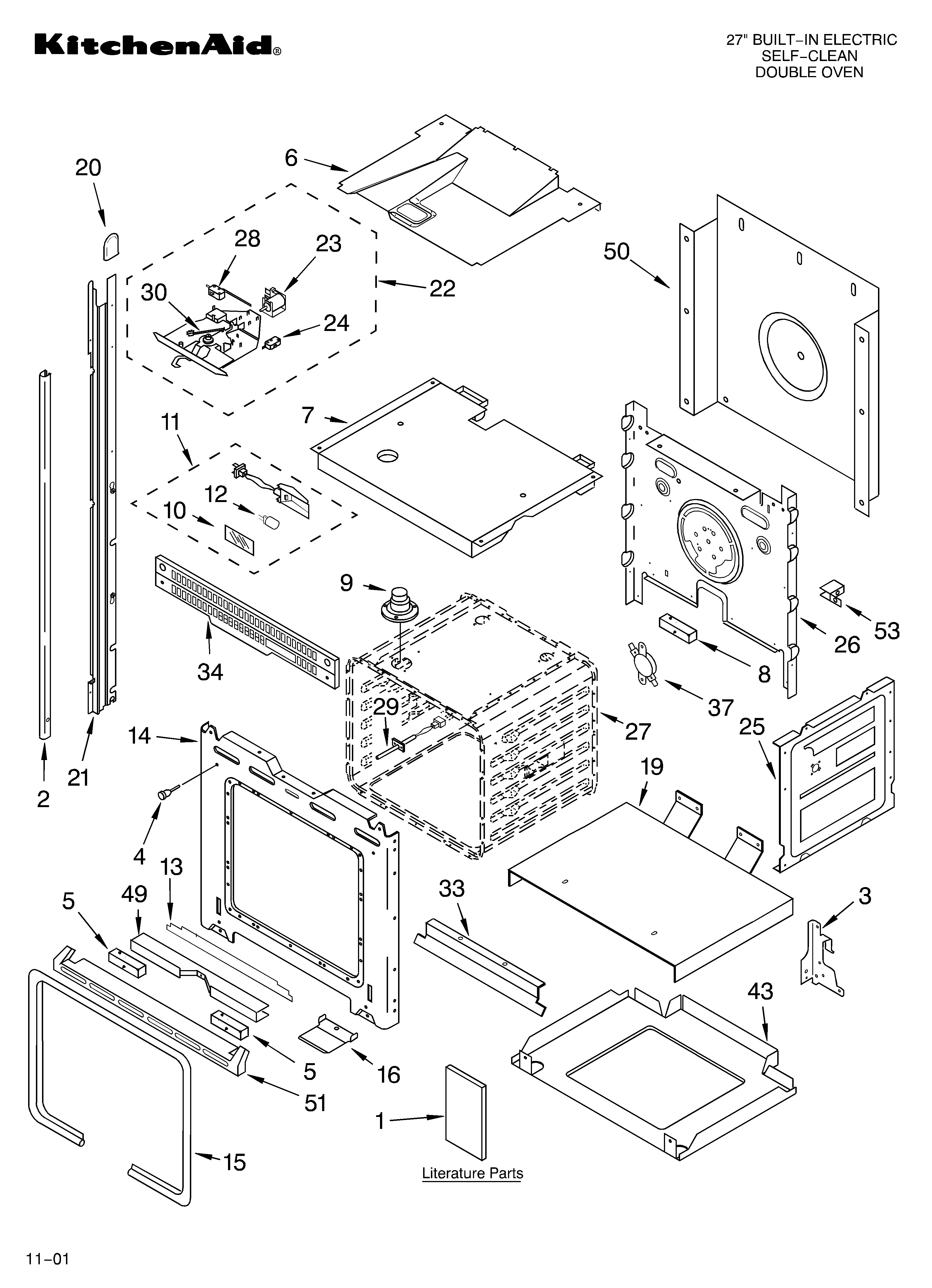 KitchenAid KEBC276KBL1 oven/literature diagram