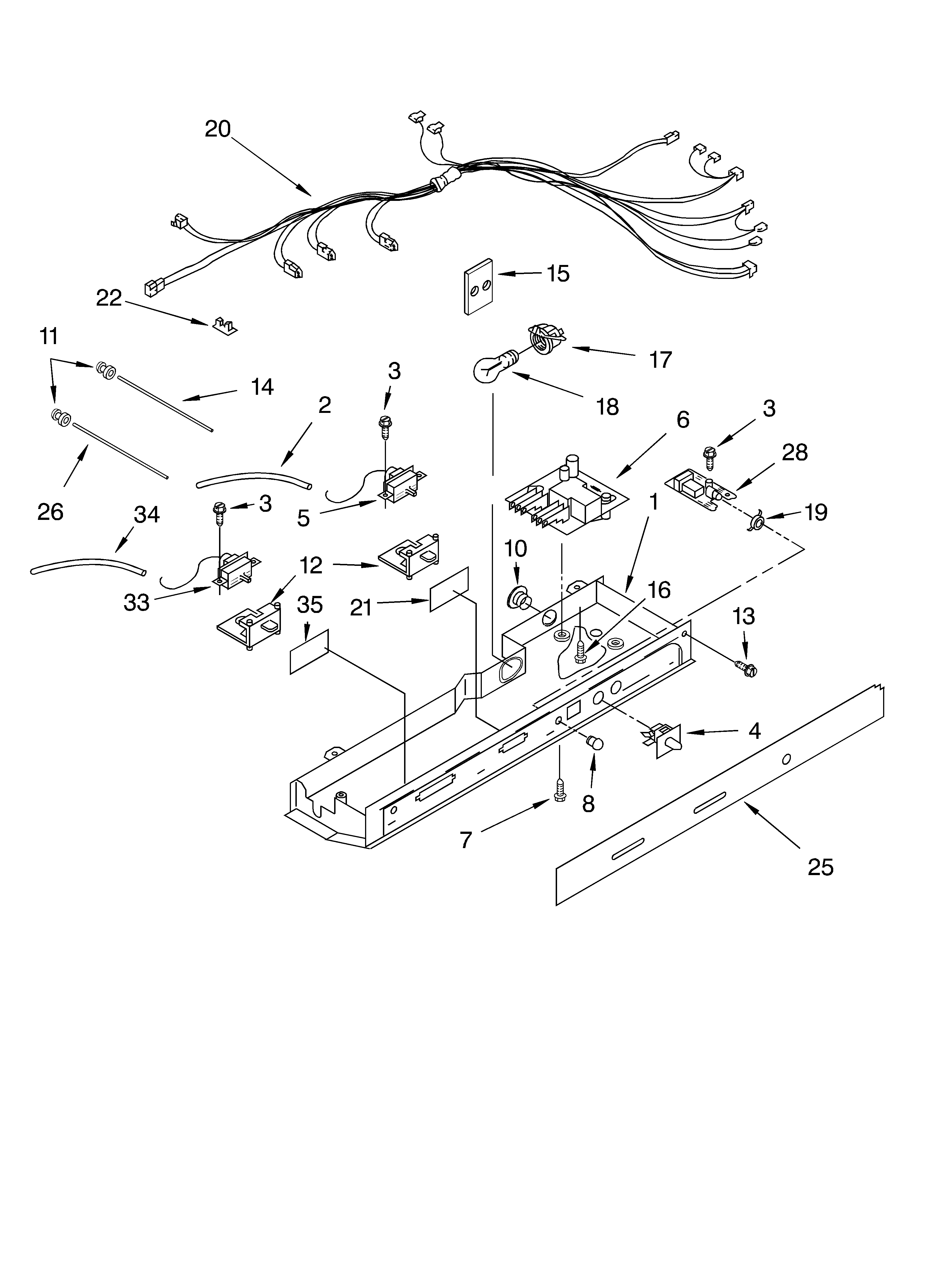 KitchenAid KSRB22FKBL00 control/optional diagram