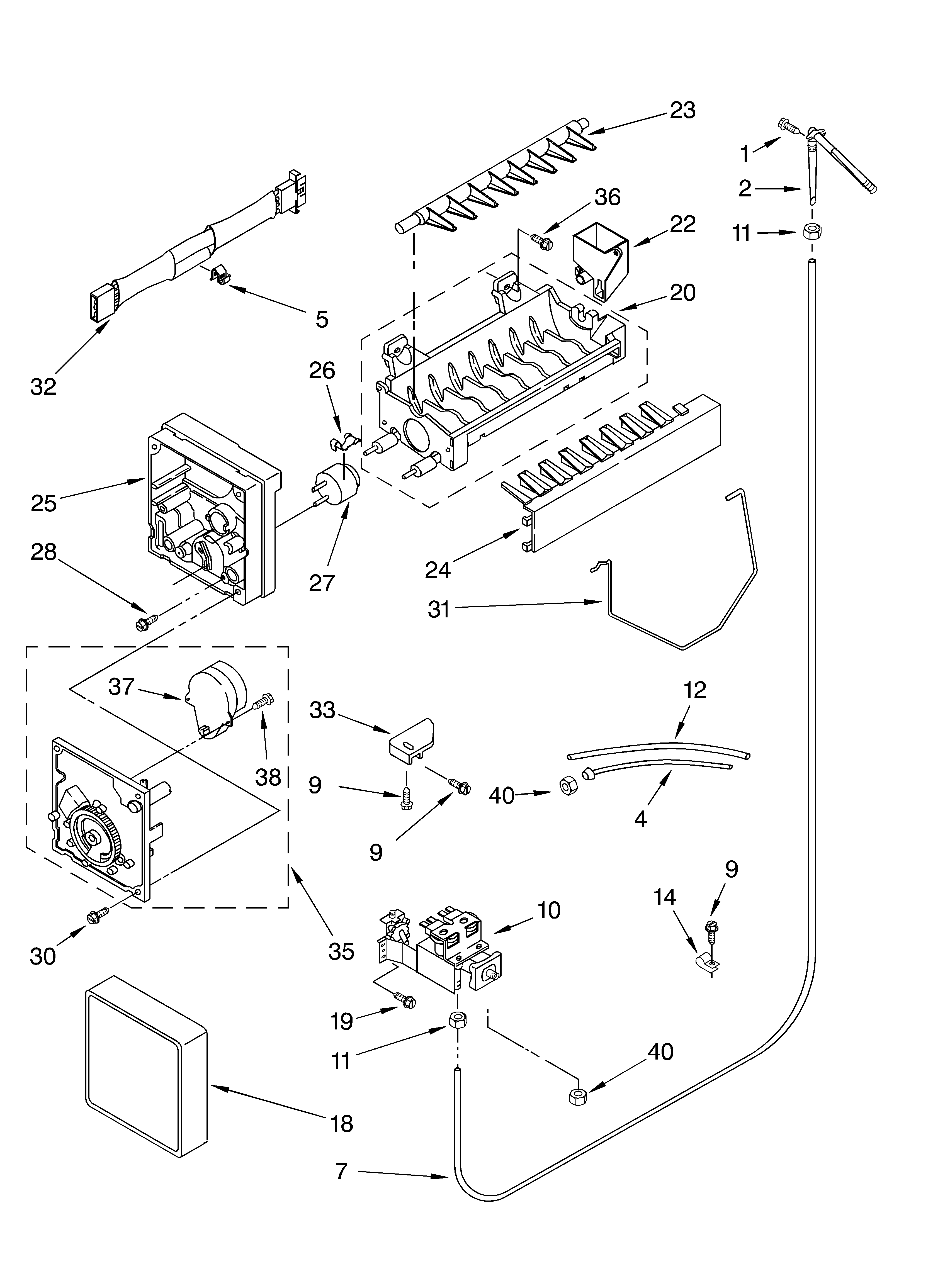 Whirlpool GD5THGXKS00 ice maker/optional diagram