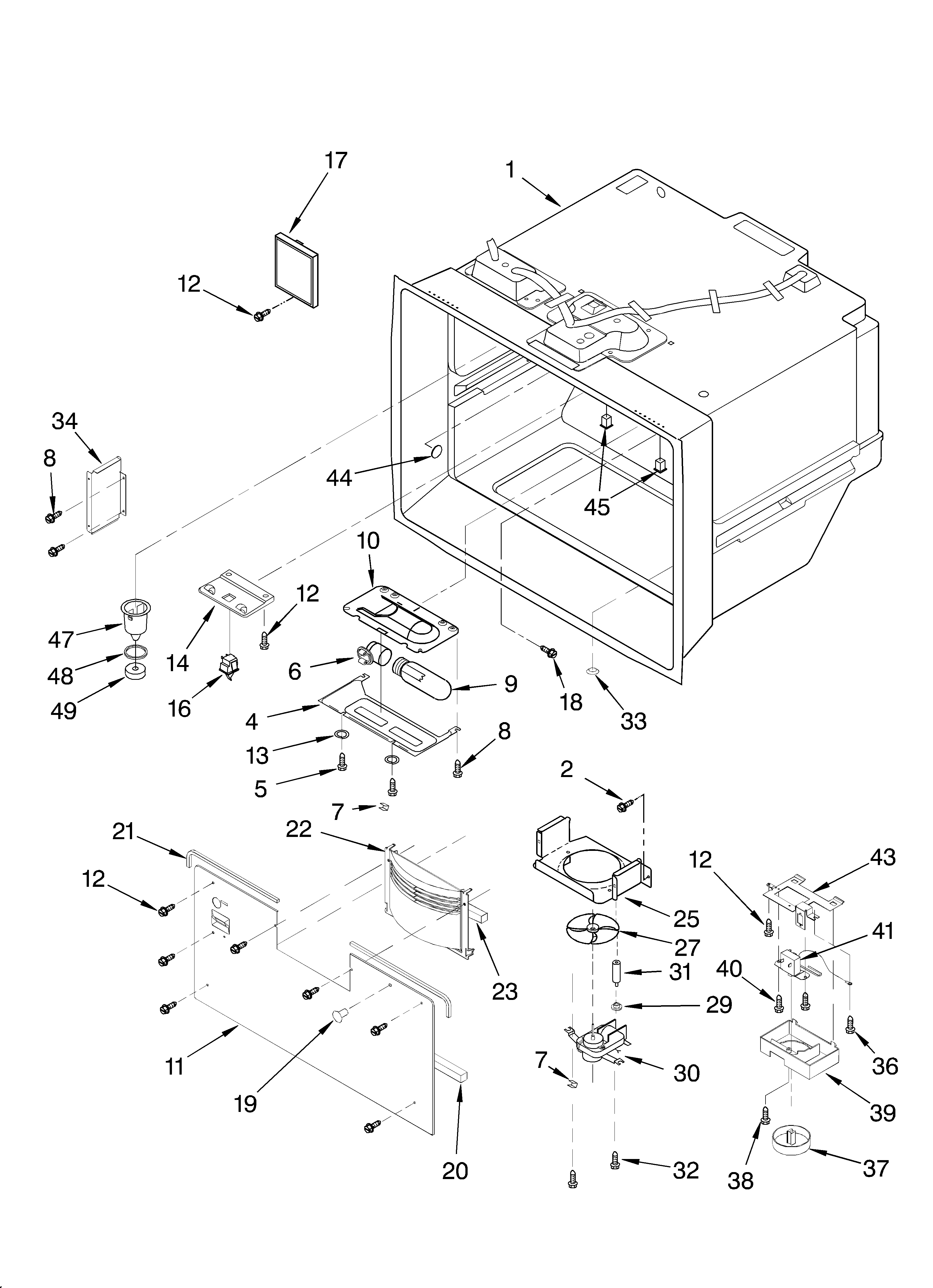 Whirlpool GB2SHKXKB00 freezer liner diagram