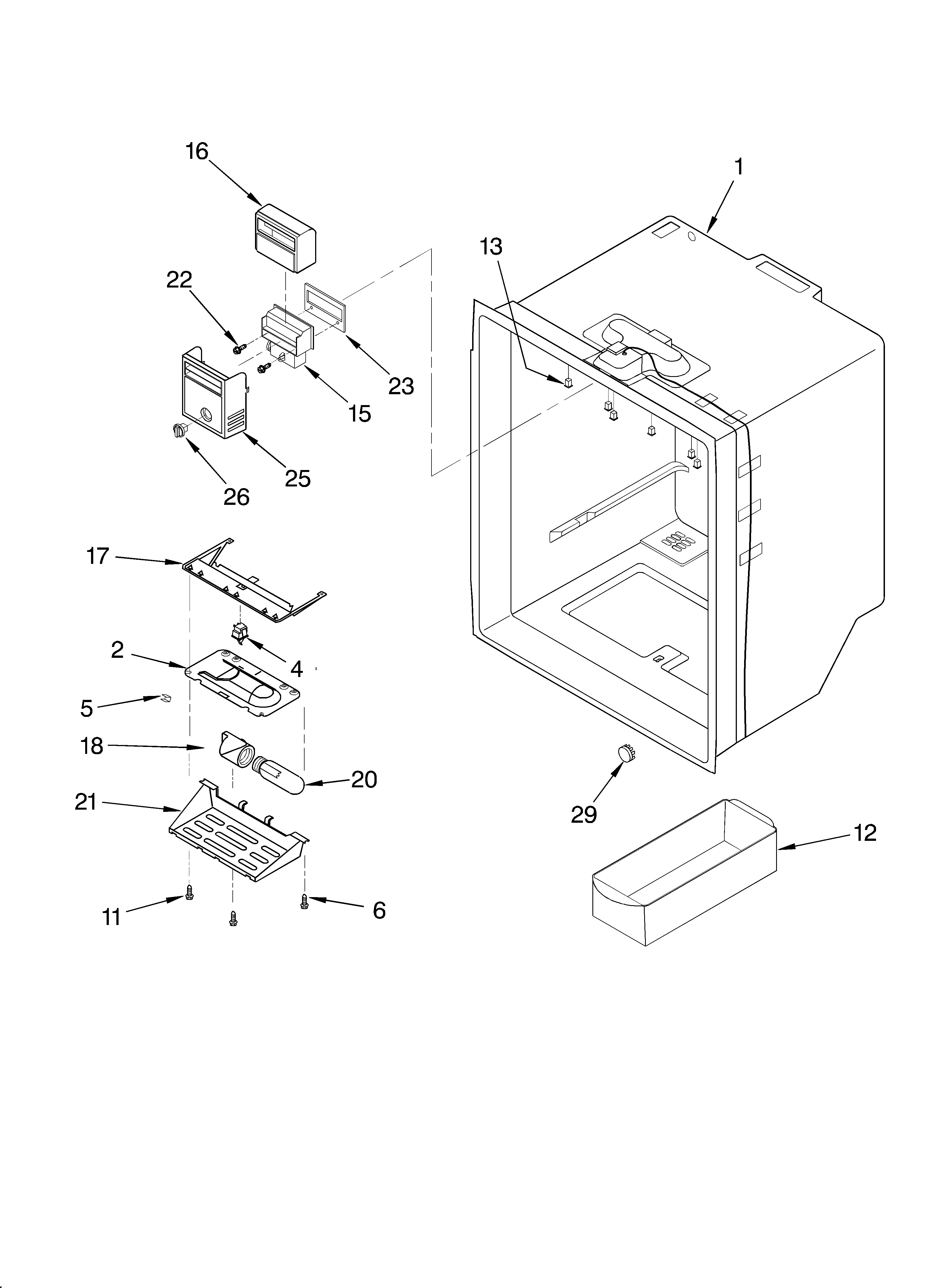 Whirlpool GB2SHKXKB00 refrigerator liner diagram