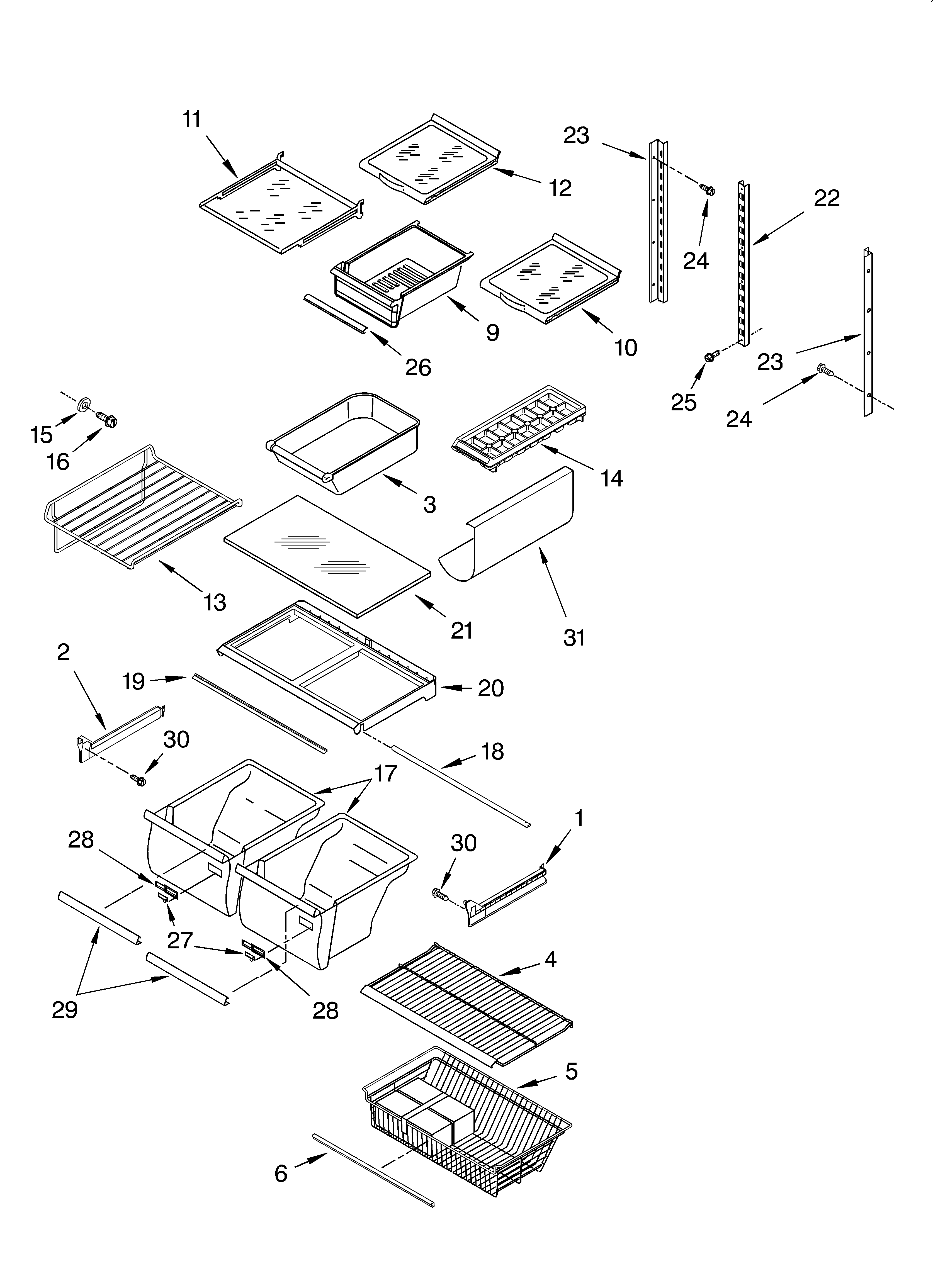 Whirlpool GB2SHKXKB00 shelf/optional diagram