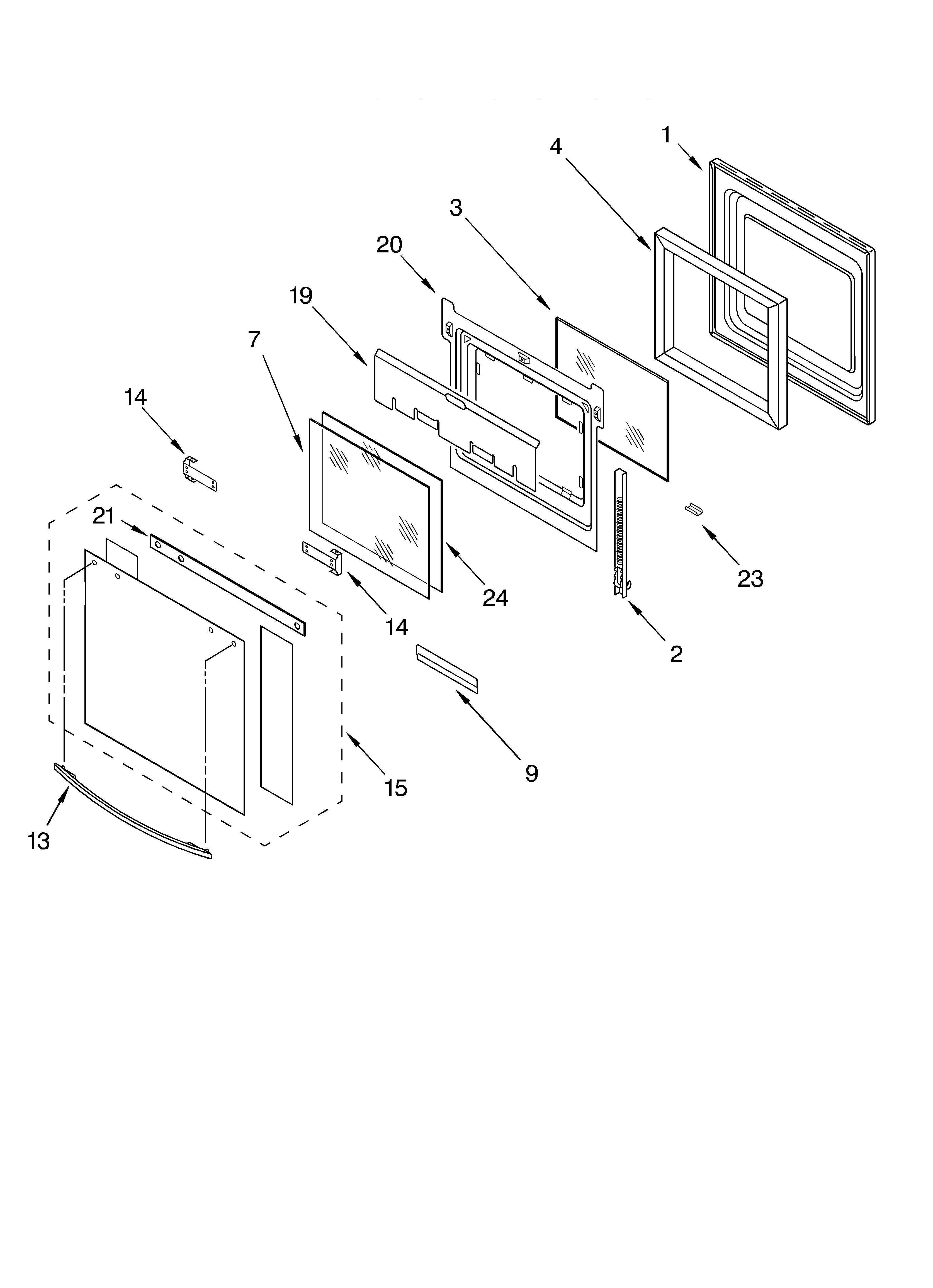 Whirlpool RS675PXGQ8 oven door diagram