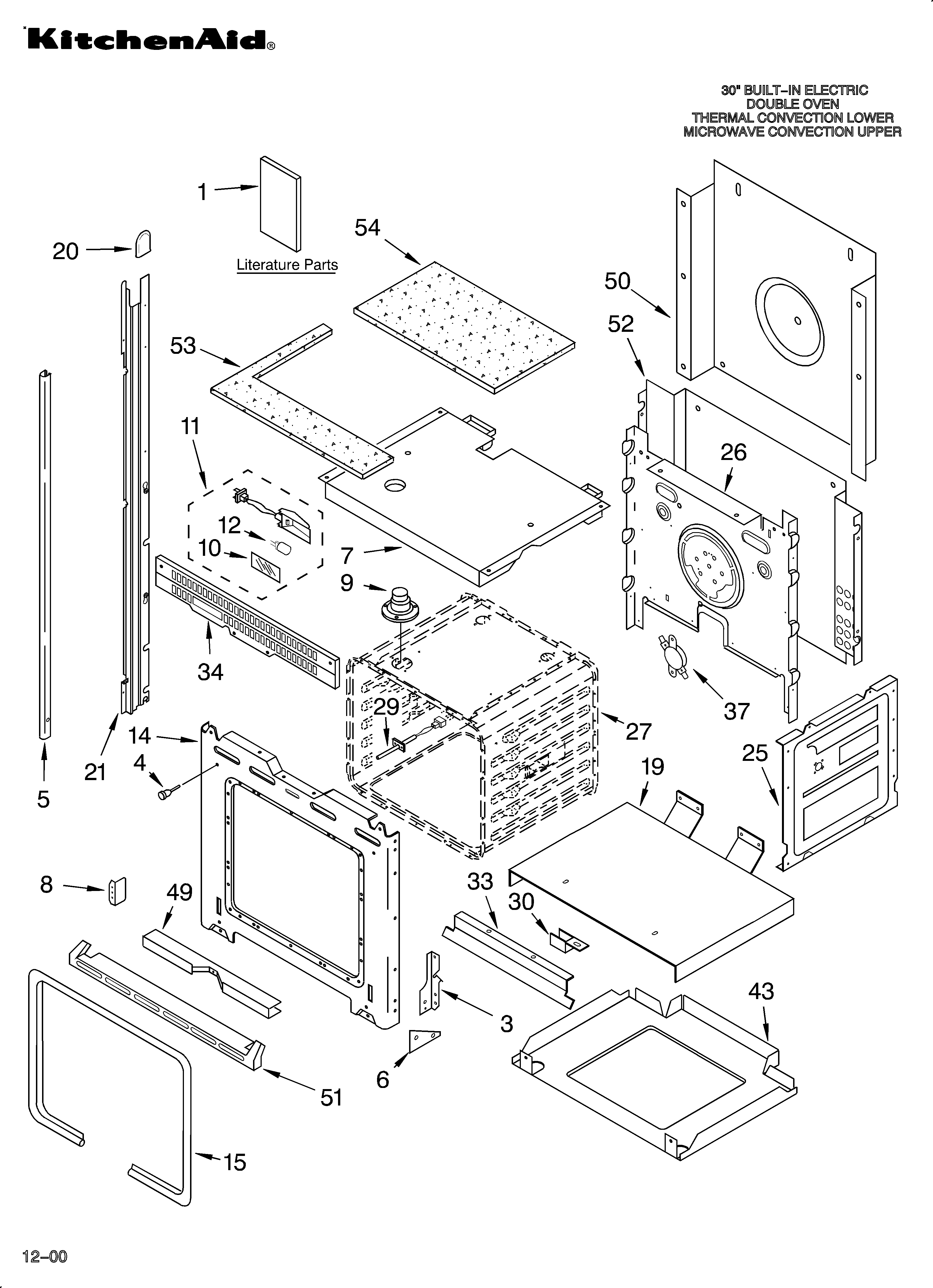 KitchenAid KEMC308HWH2 oven/literature diagram