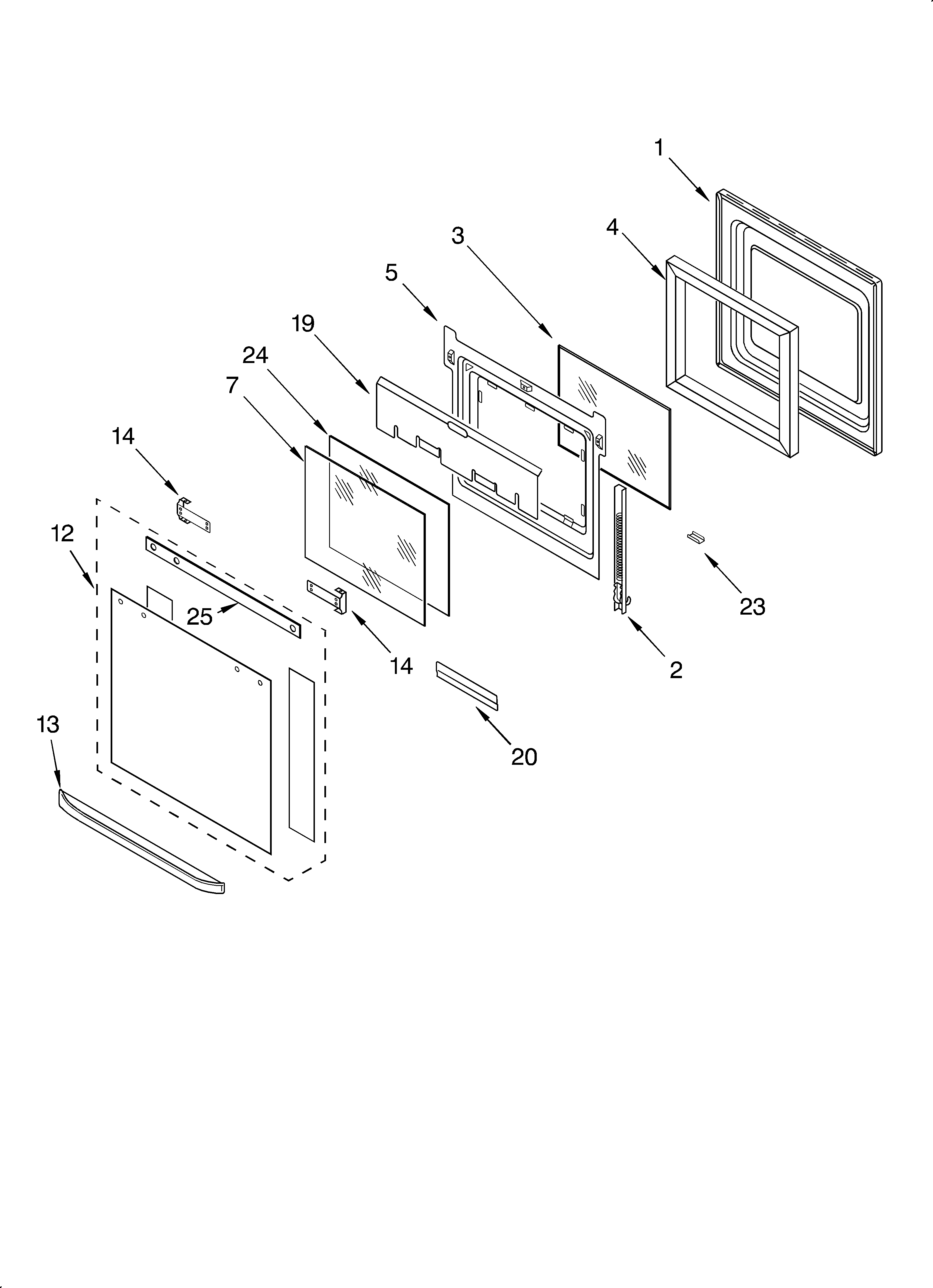 KitchenAid KEMC308HWH2 oven door diagram
