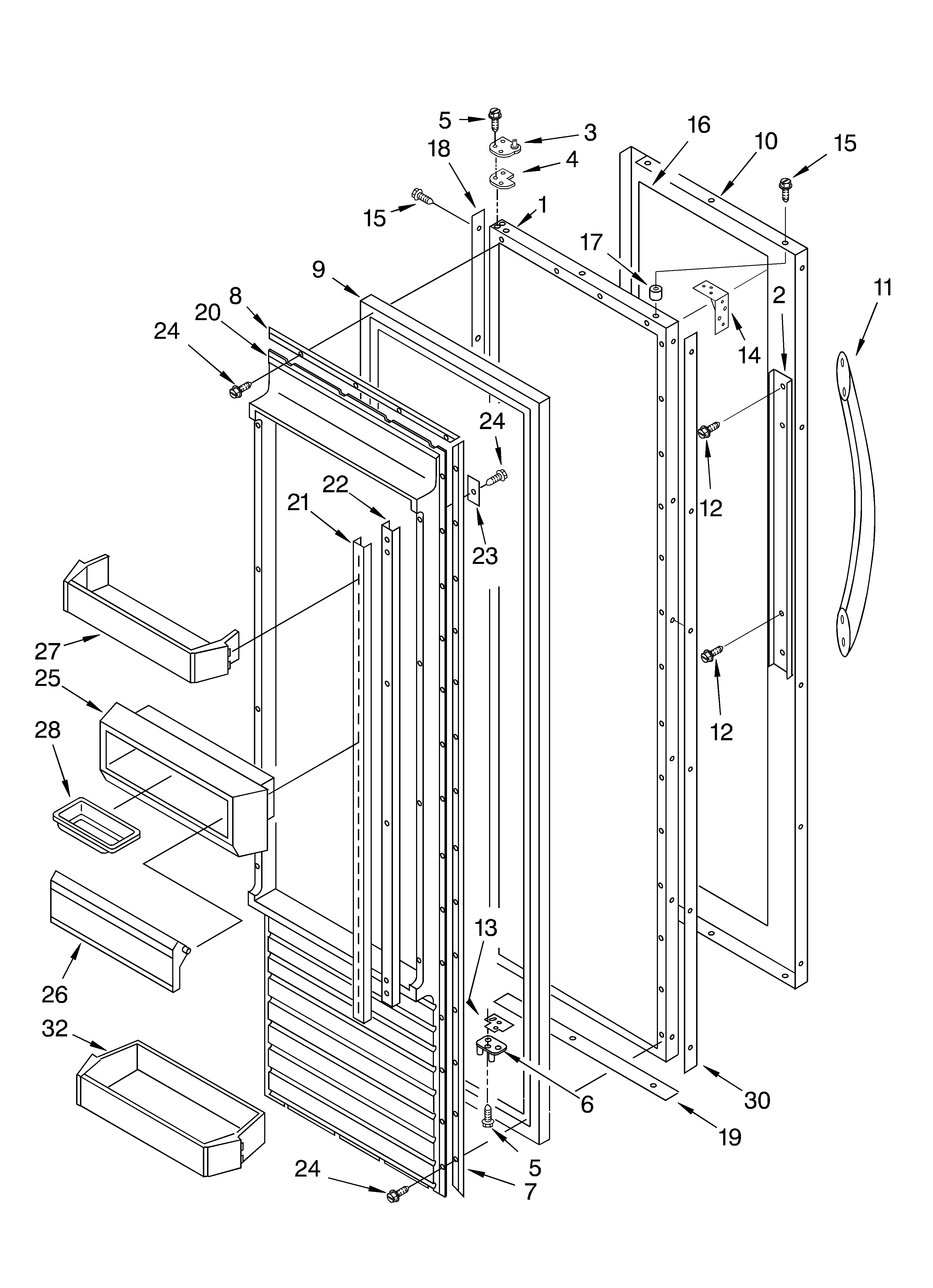 KitchenAid KSSC36FKS00 refrigerator door diagram