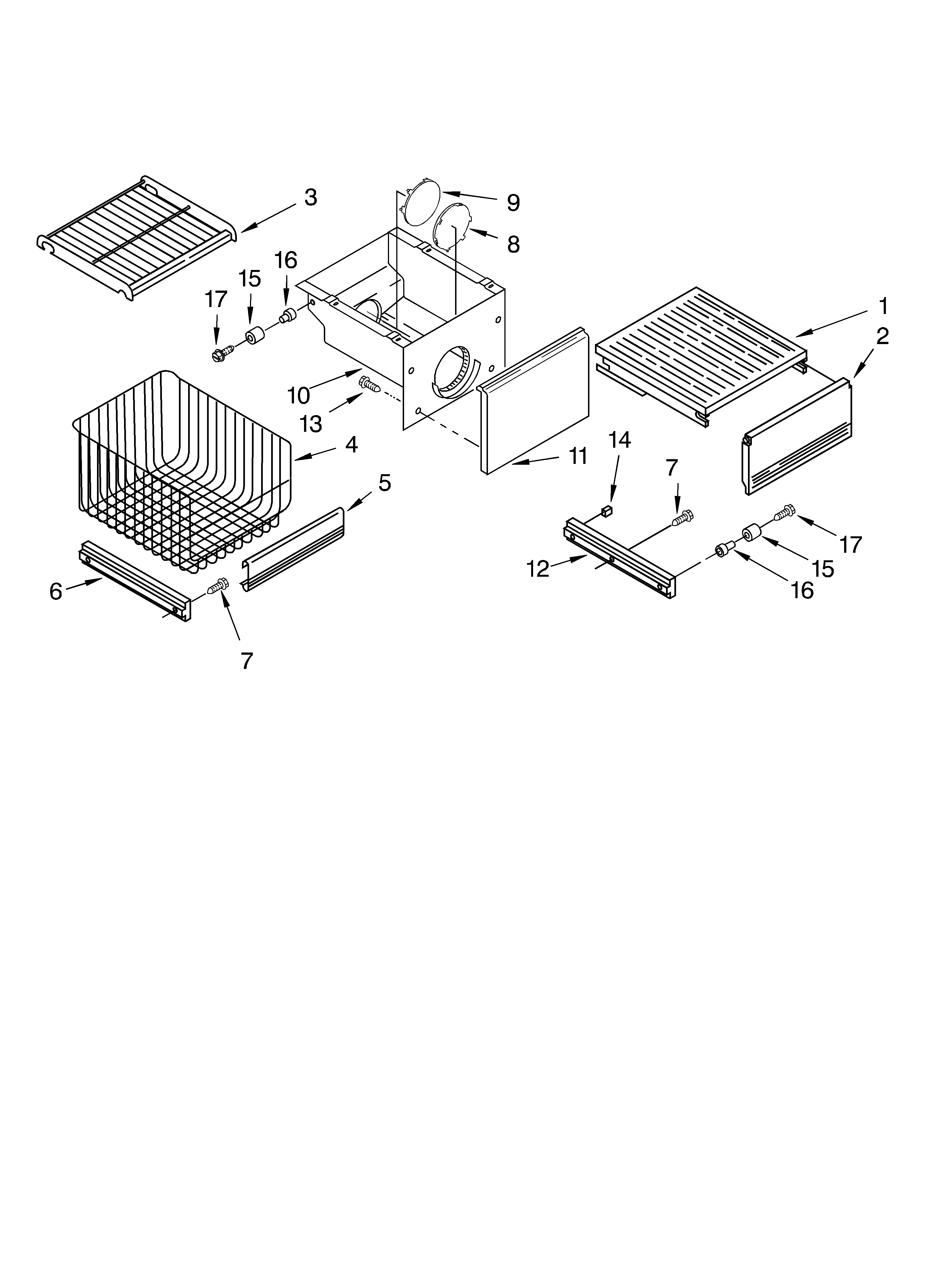 KitchenAid KSSC42FKB00 freezer shelf diagram