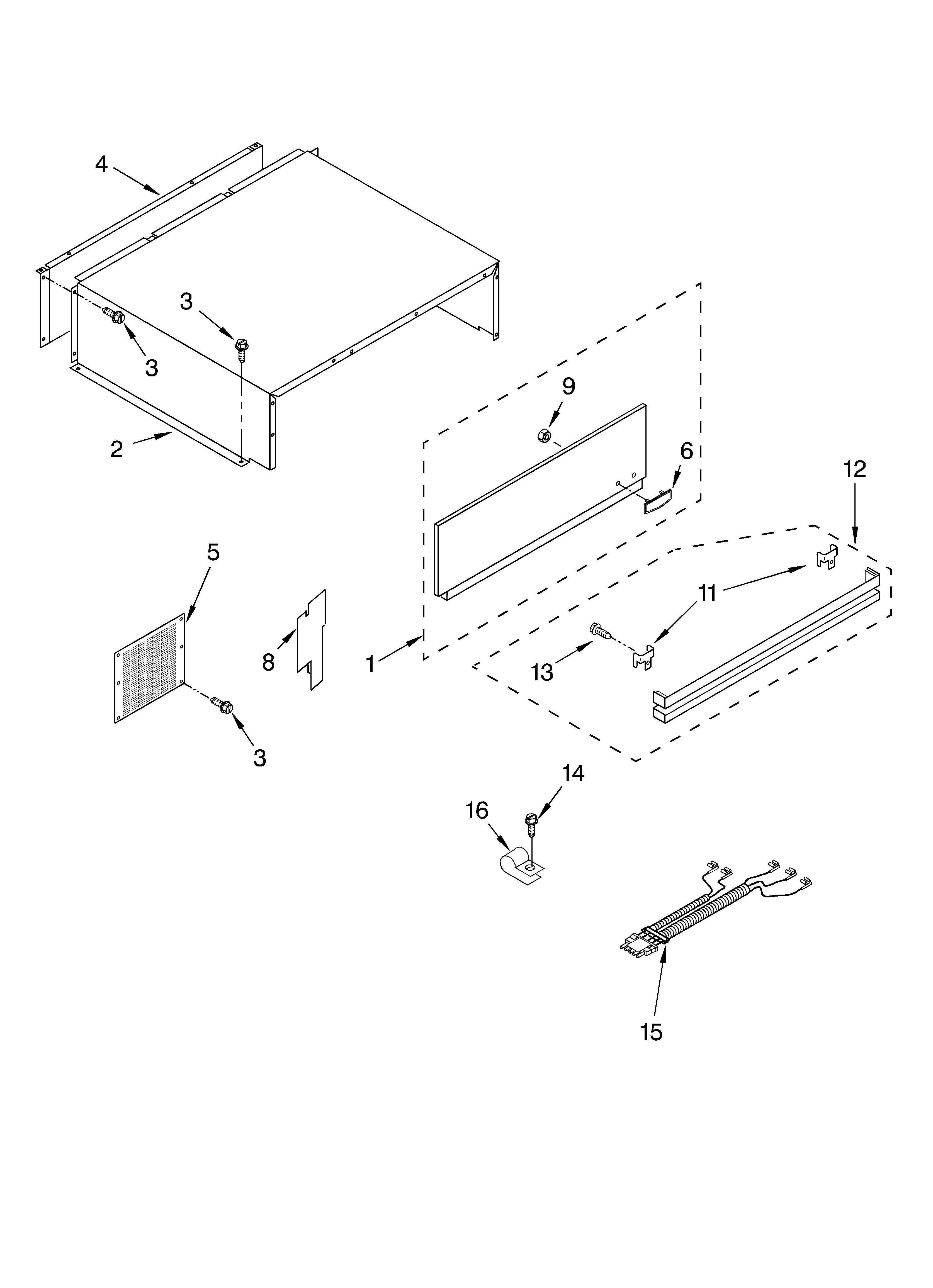 KitchenAid KSSC42FKB00 top grille and unit cover diagram