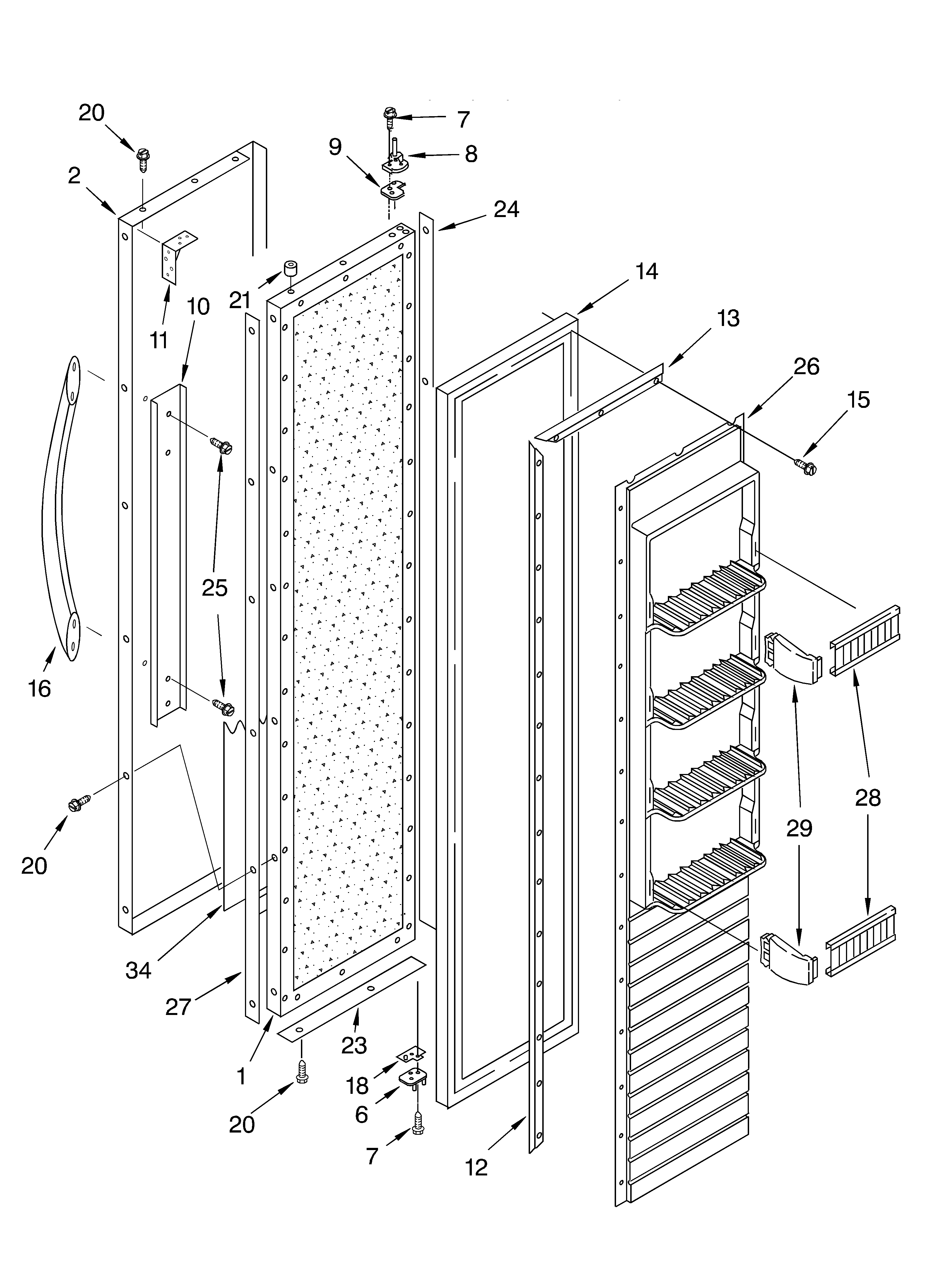 KitchenAid KSSC42FKB00 freezer door diagram