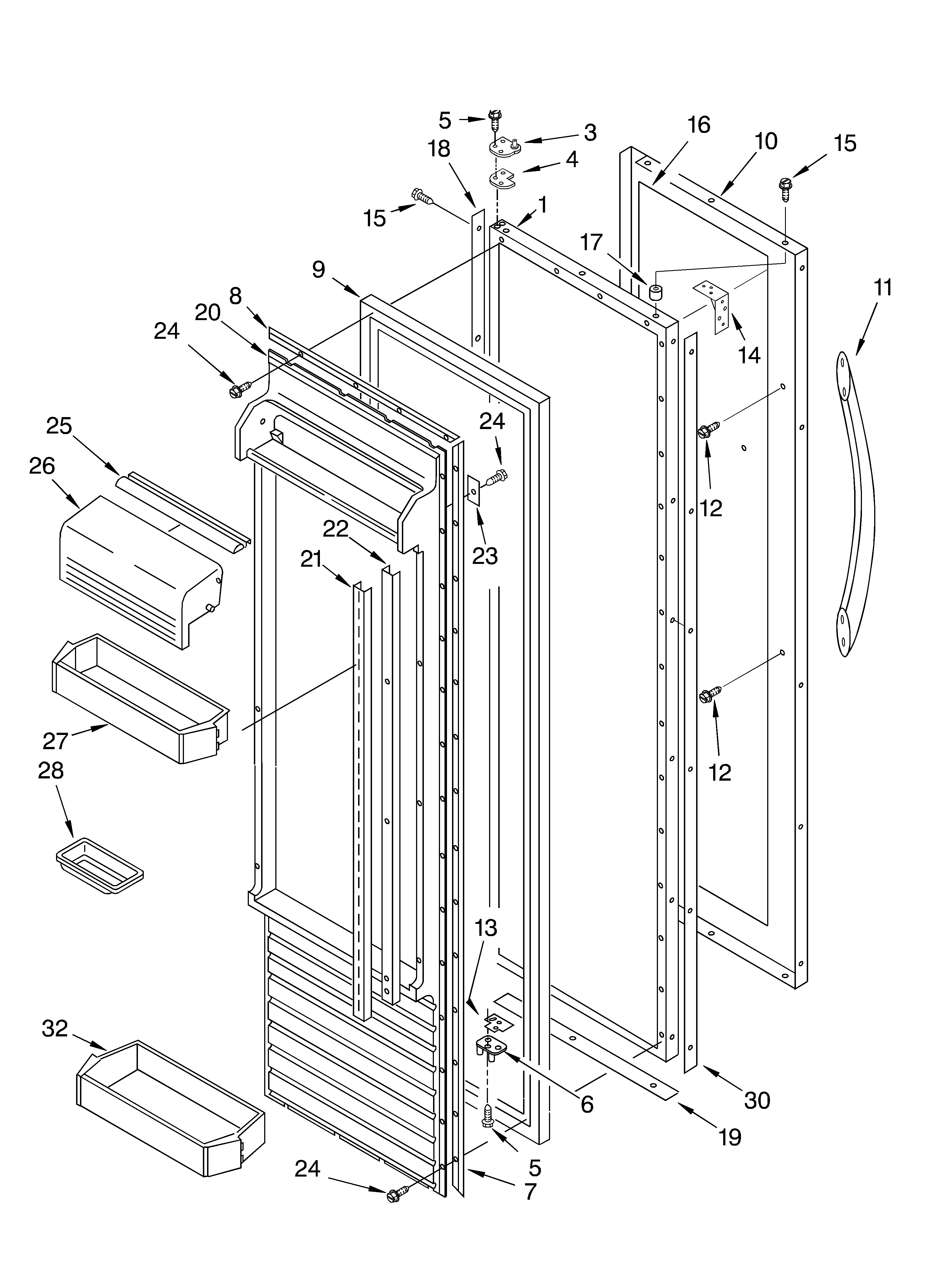 KitchenAid KSSC48QKS00 refrigerator door diagram