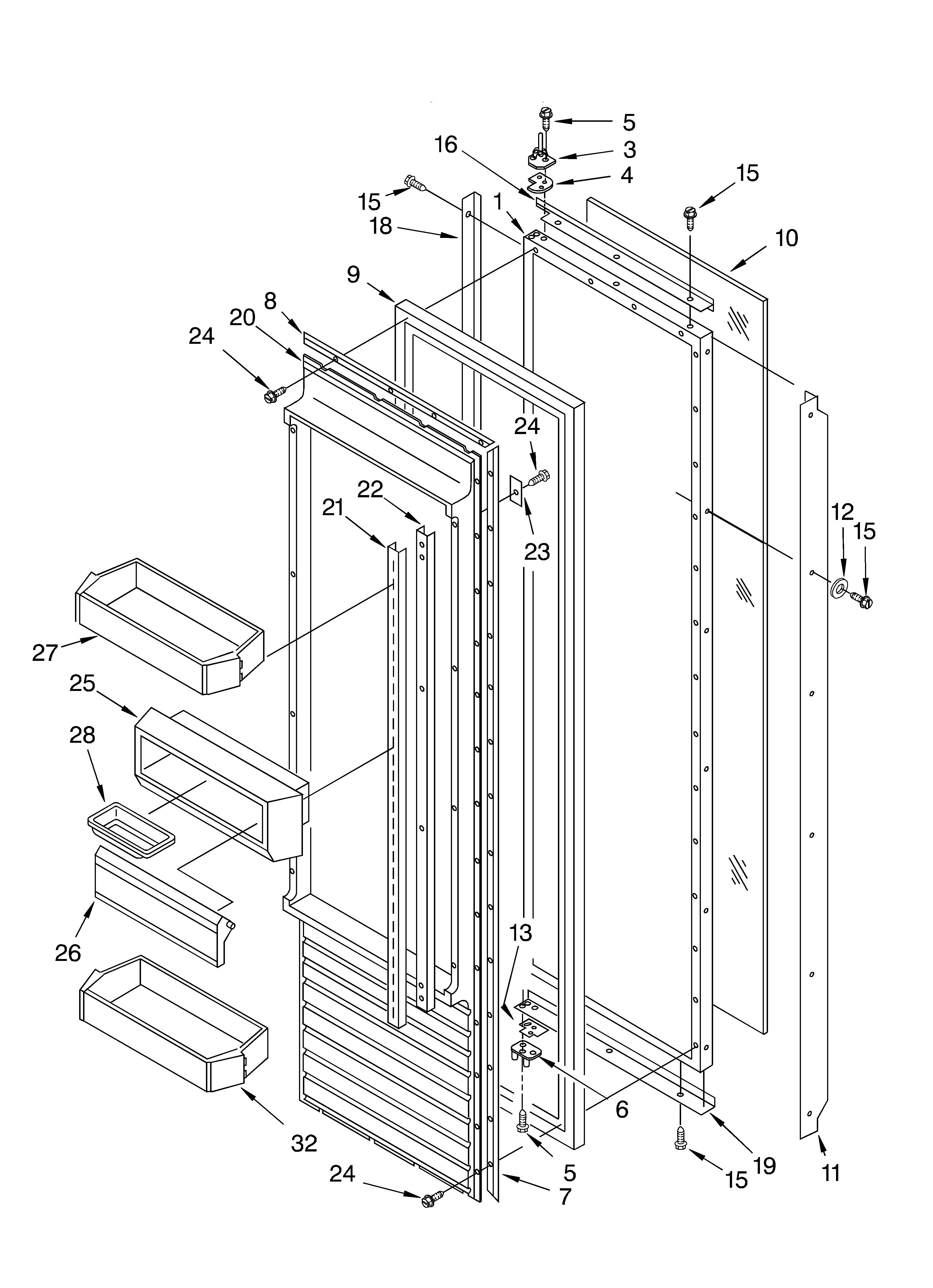 KitchenAid KSSP42QKS00 refrigerator door diagram