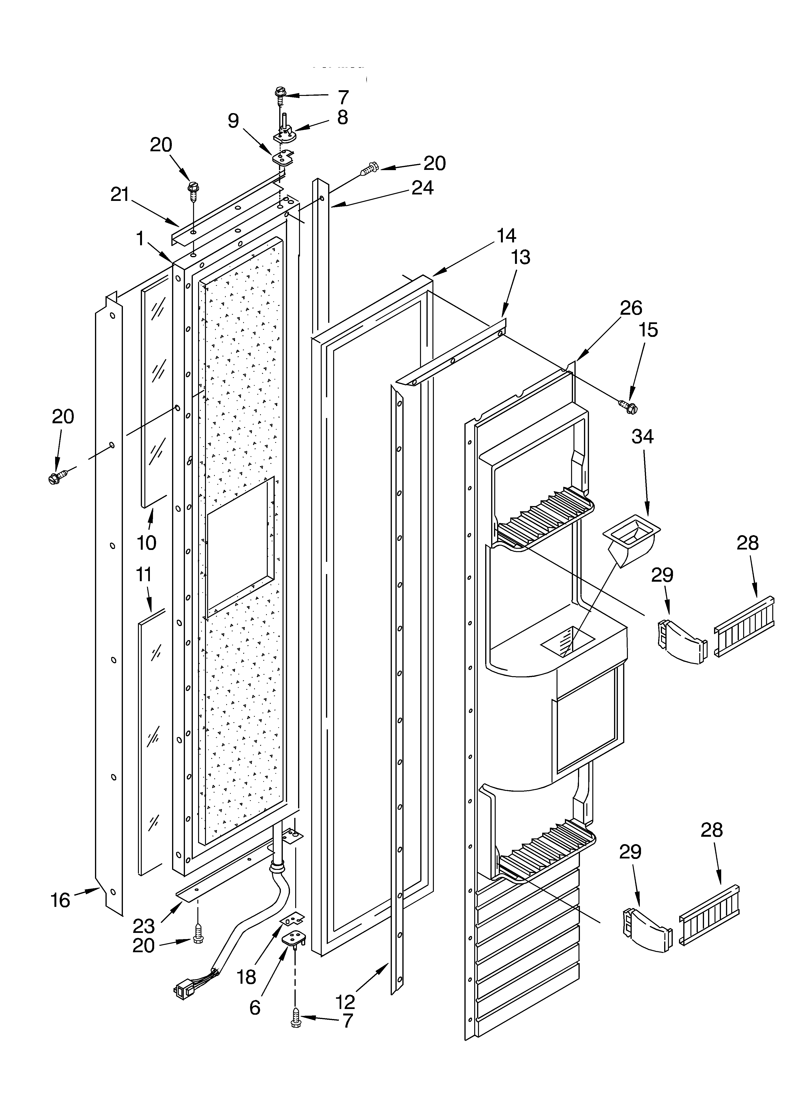 KitchenAid KSSP42QKS00 freezer door diagram