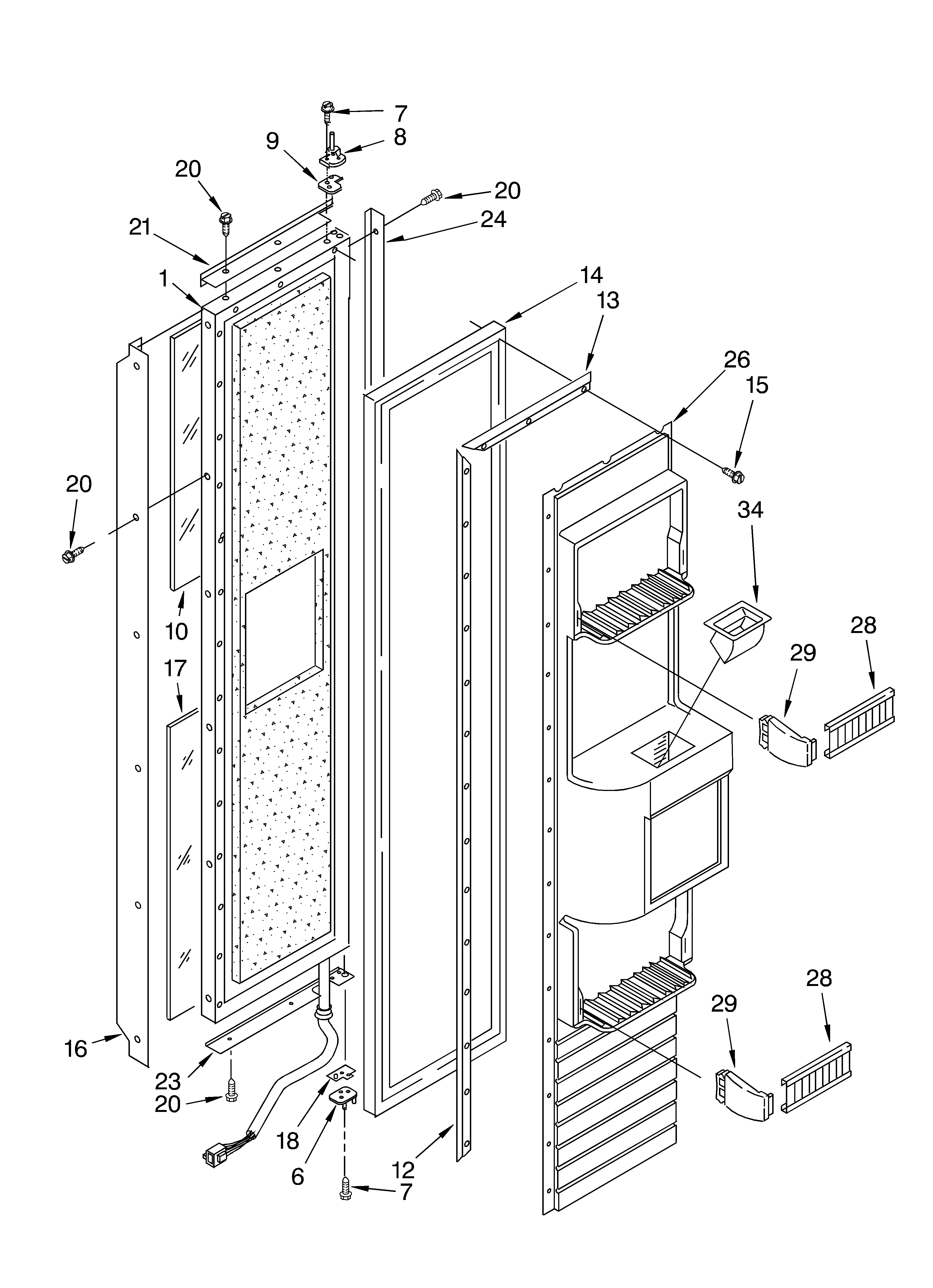 KitchenAid KSSP48QKS00 freezer door diagram