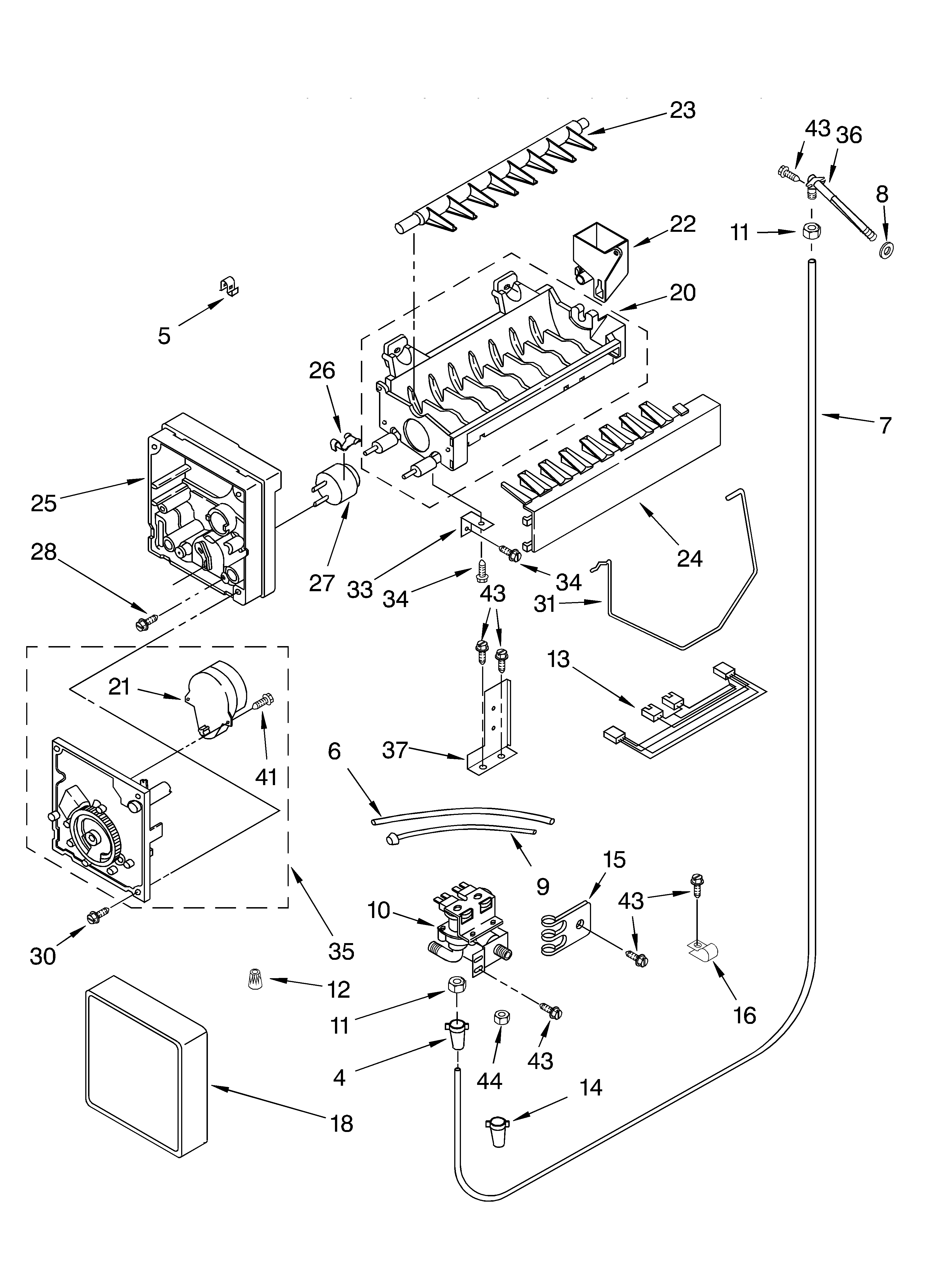 KitchenAid KSSS36QKX00 icemaker diagram