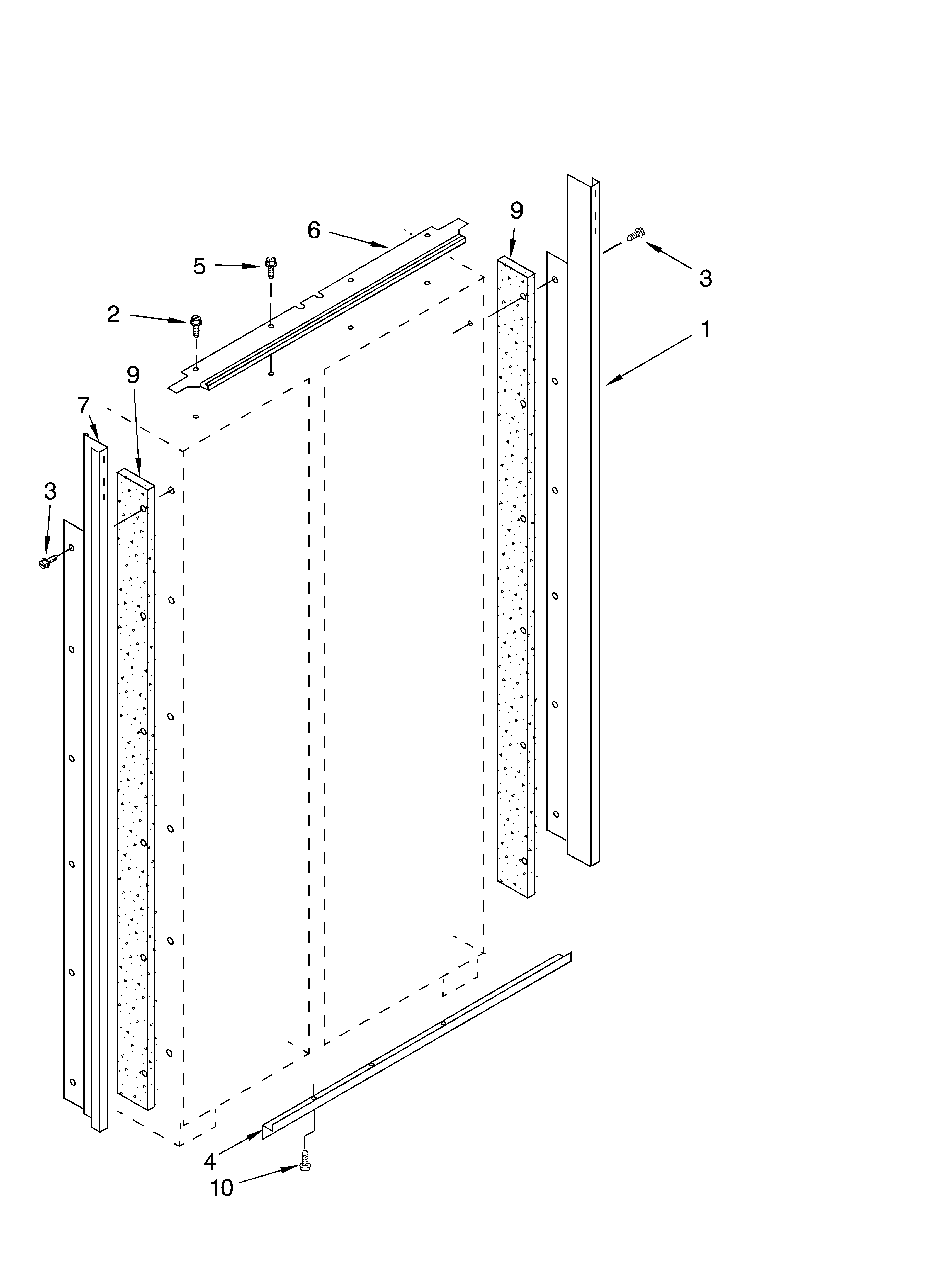 KitchenAid KSSS42FKW00 cabinet trim diagram