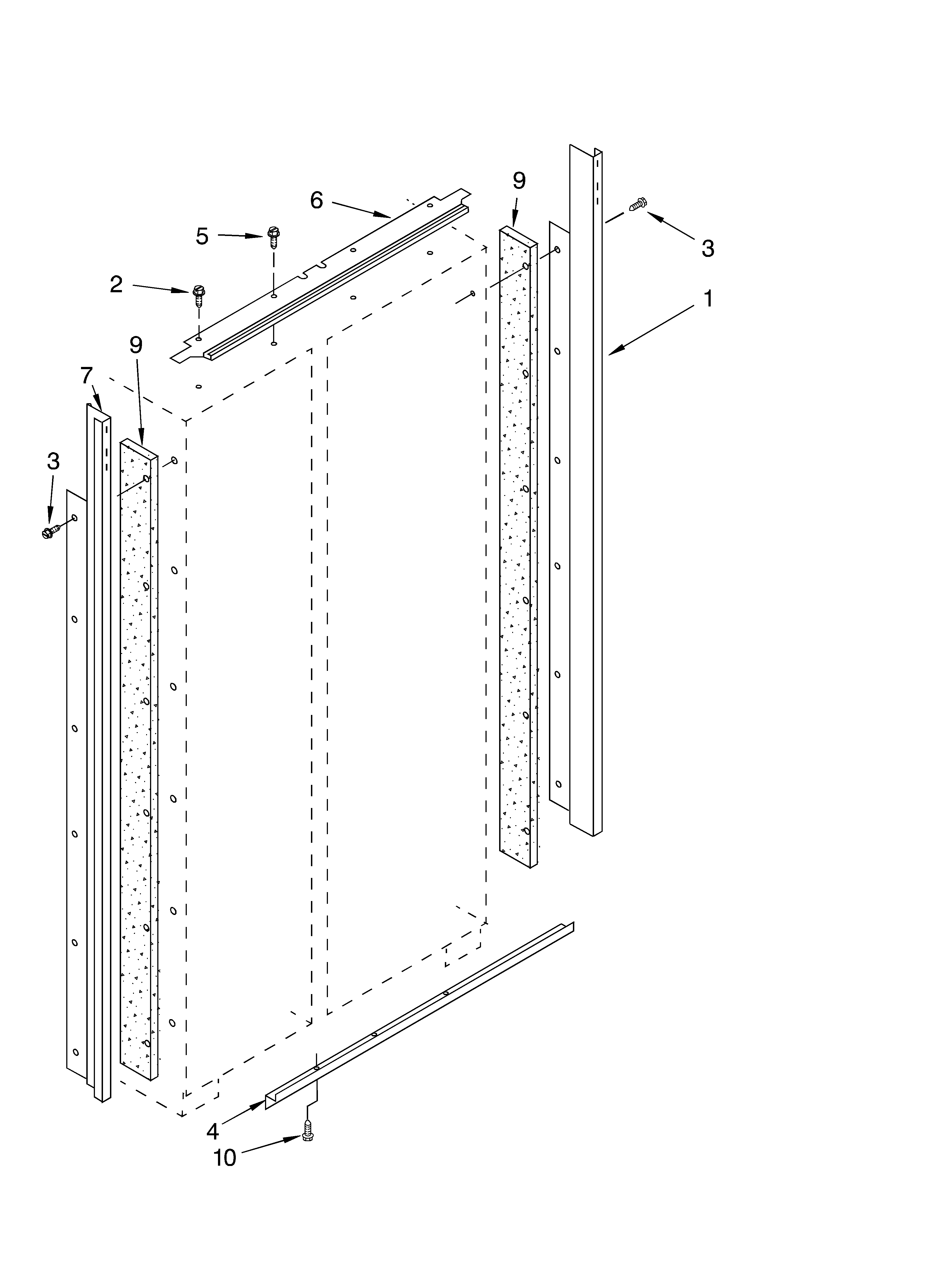 KitchenAid KSSS48FKW00 cabinet trim diagram