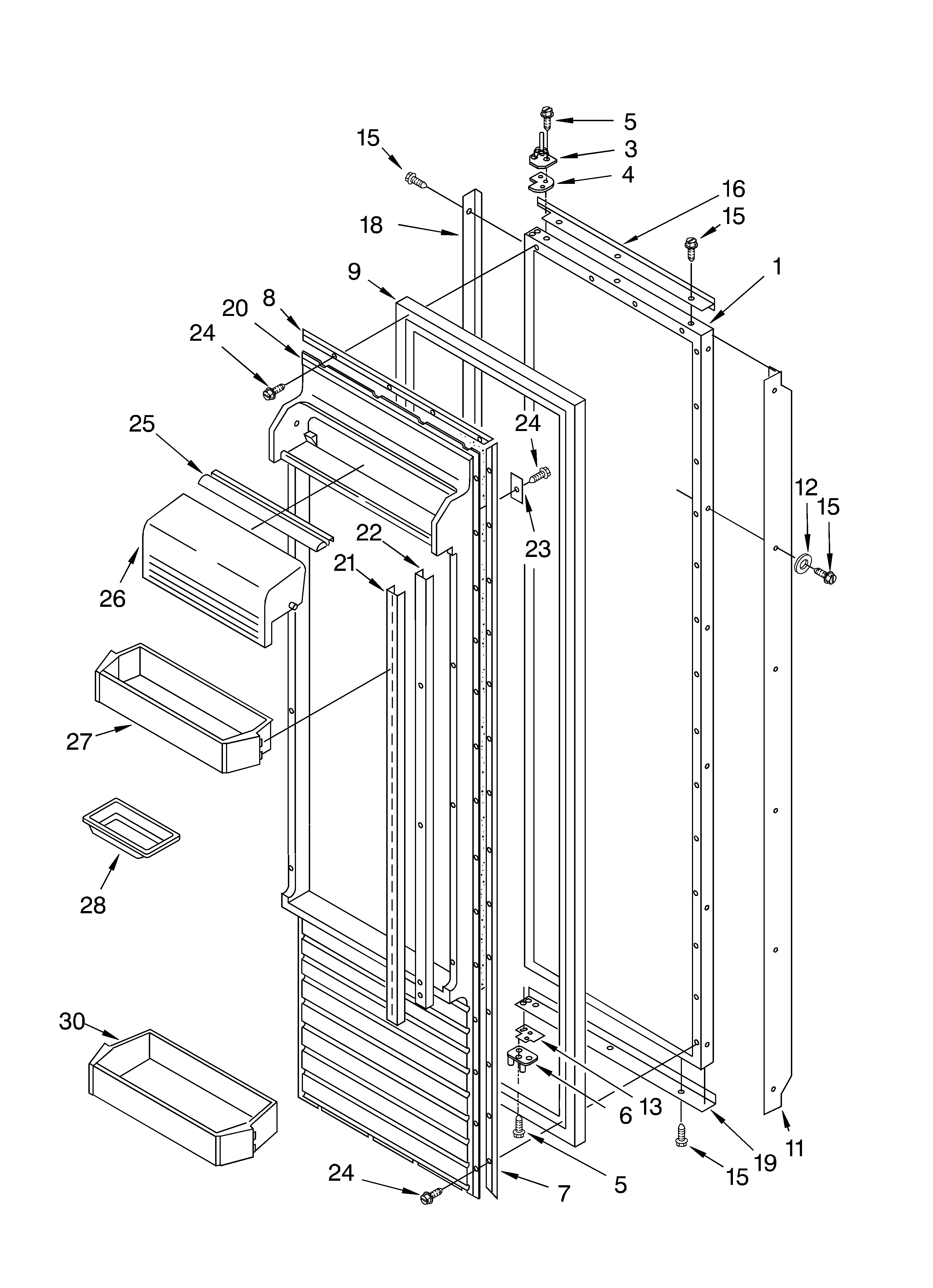 KitchenAid KSSS48FKW00 refrigerator door diagram