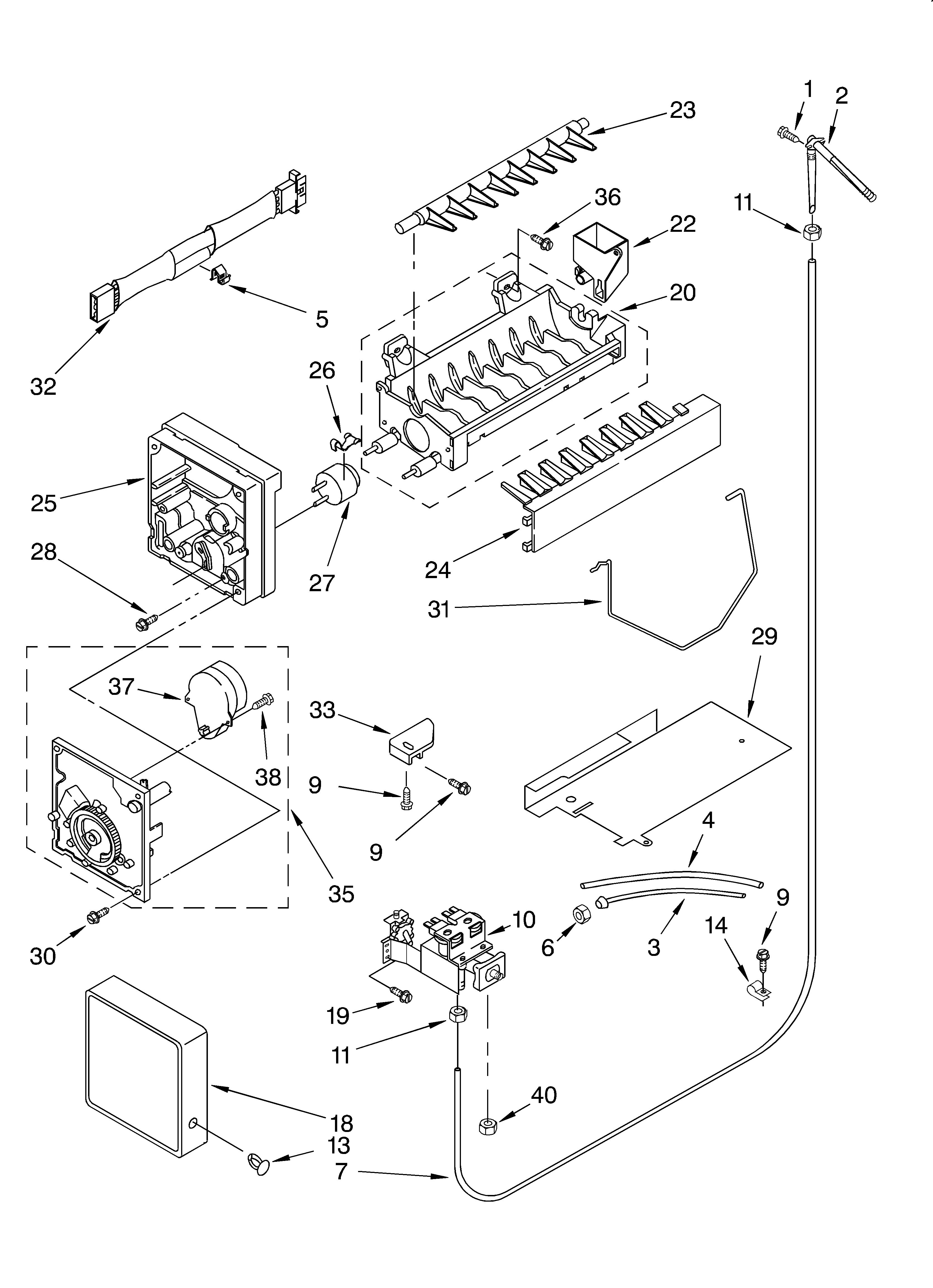 Whirlpool 6GD25DCXHW00 ice maker/optional diagram