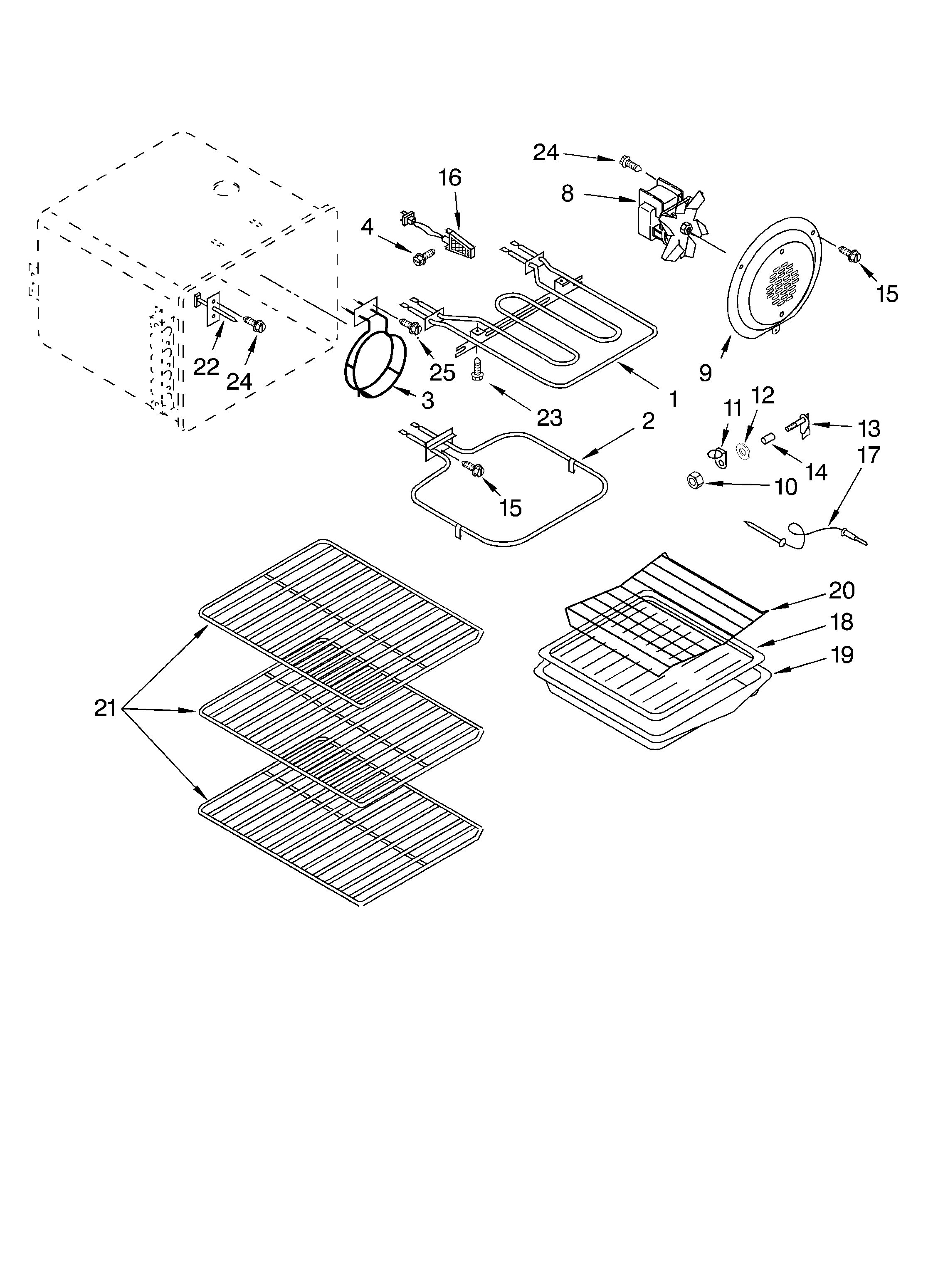 KitchenAid KERC607GBS1 oven diagram