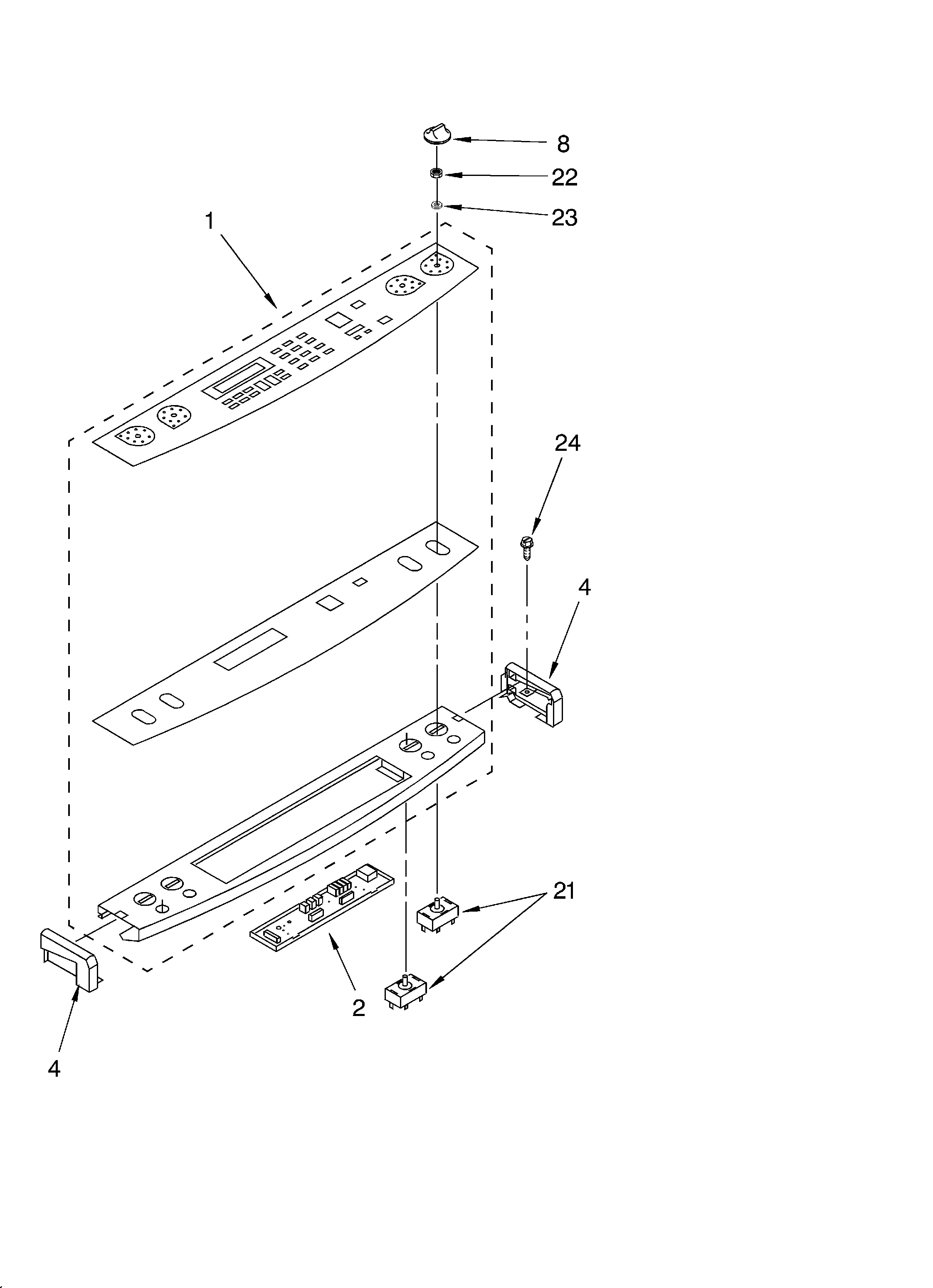 KitchenAid KERC607GBS1 control panel/lit/optional diagram