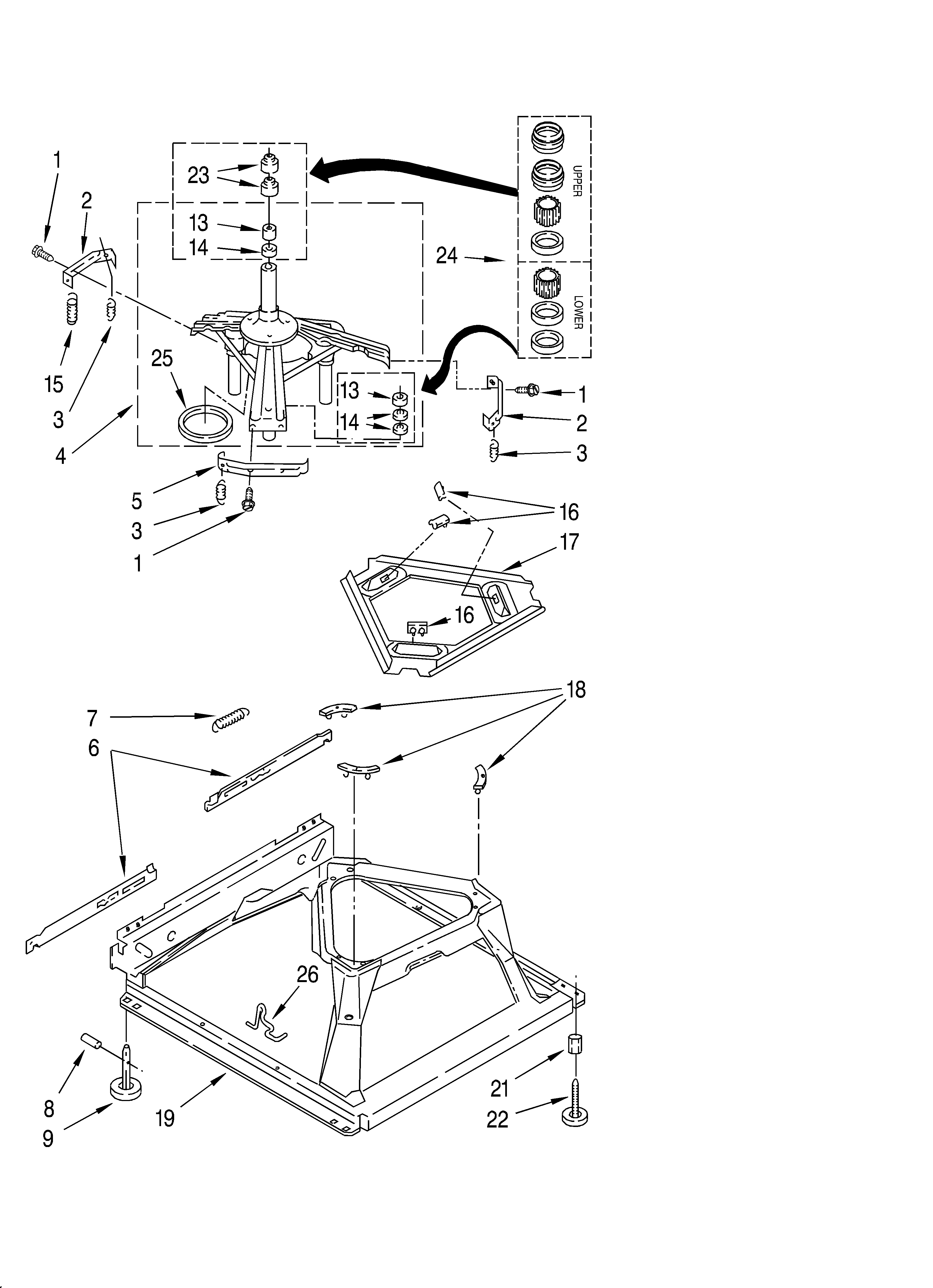 Whirlpool LSQ9610JQ0 machine base diagram