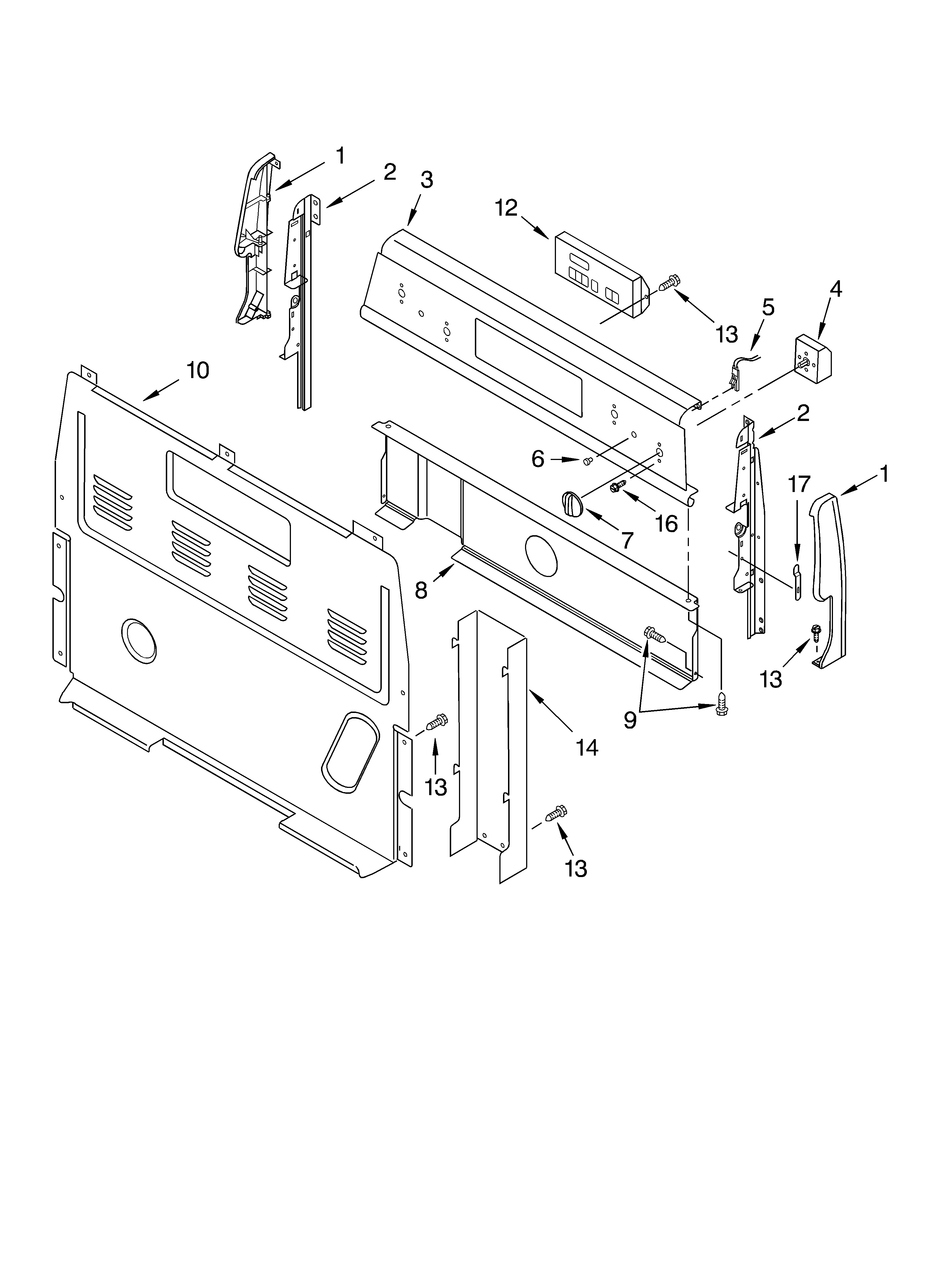 Whirlpool RF350BXKW0 control panel diagram