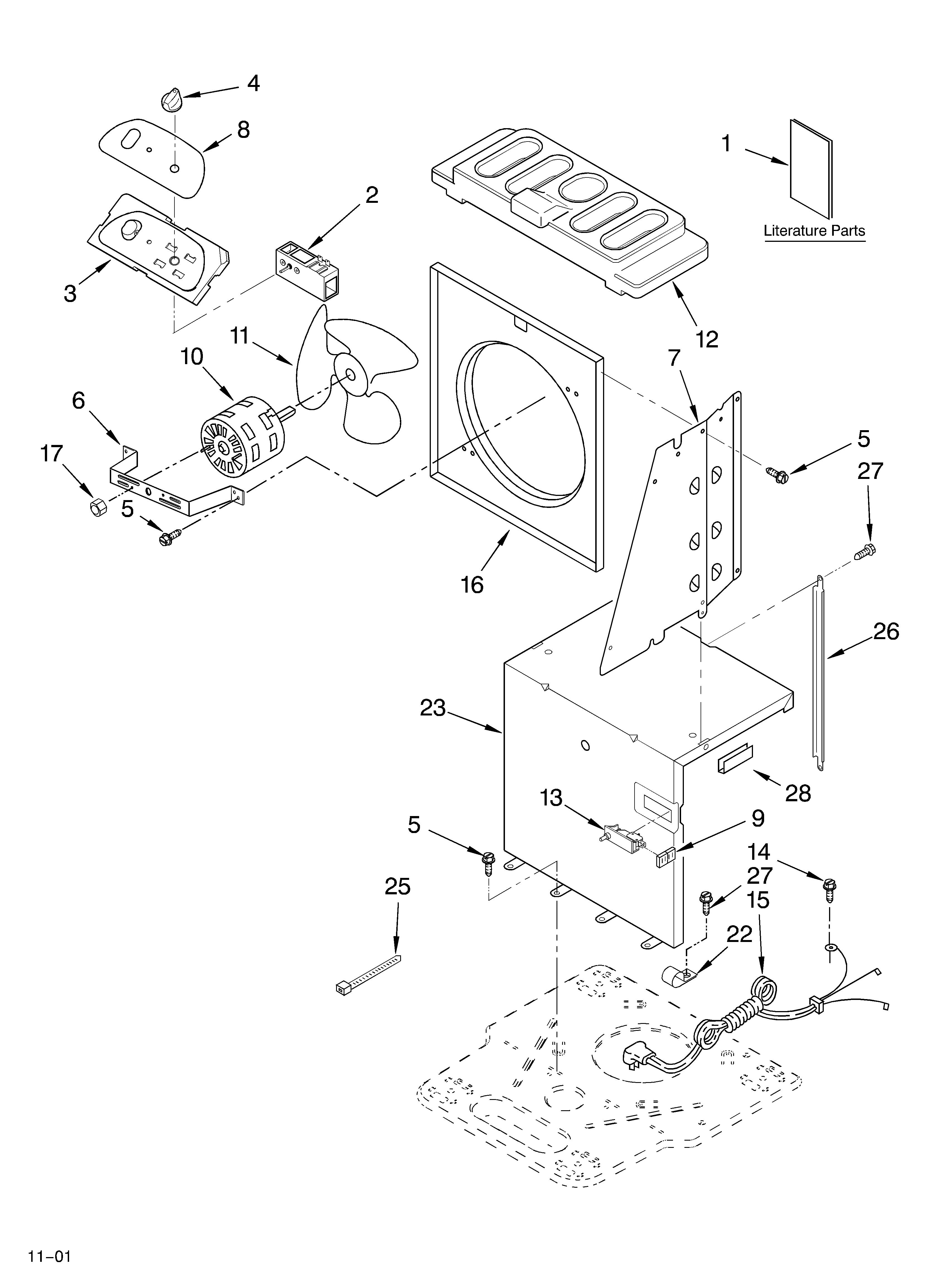 Whirlpool AD40DSL0 airflow and control/literature diagram