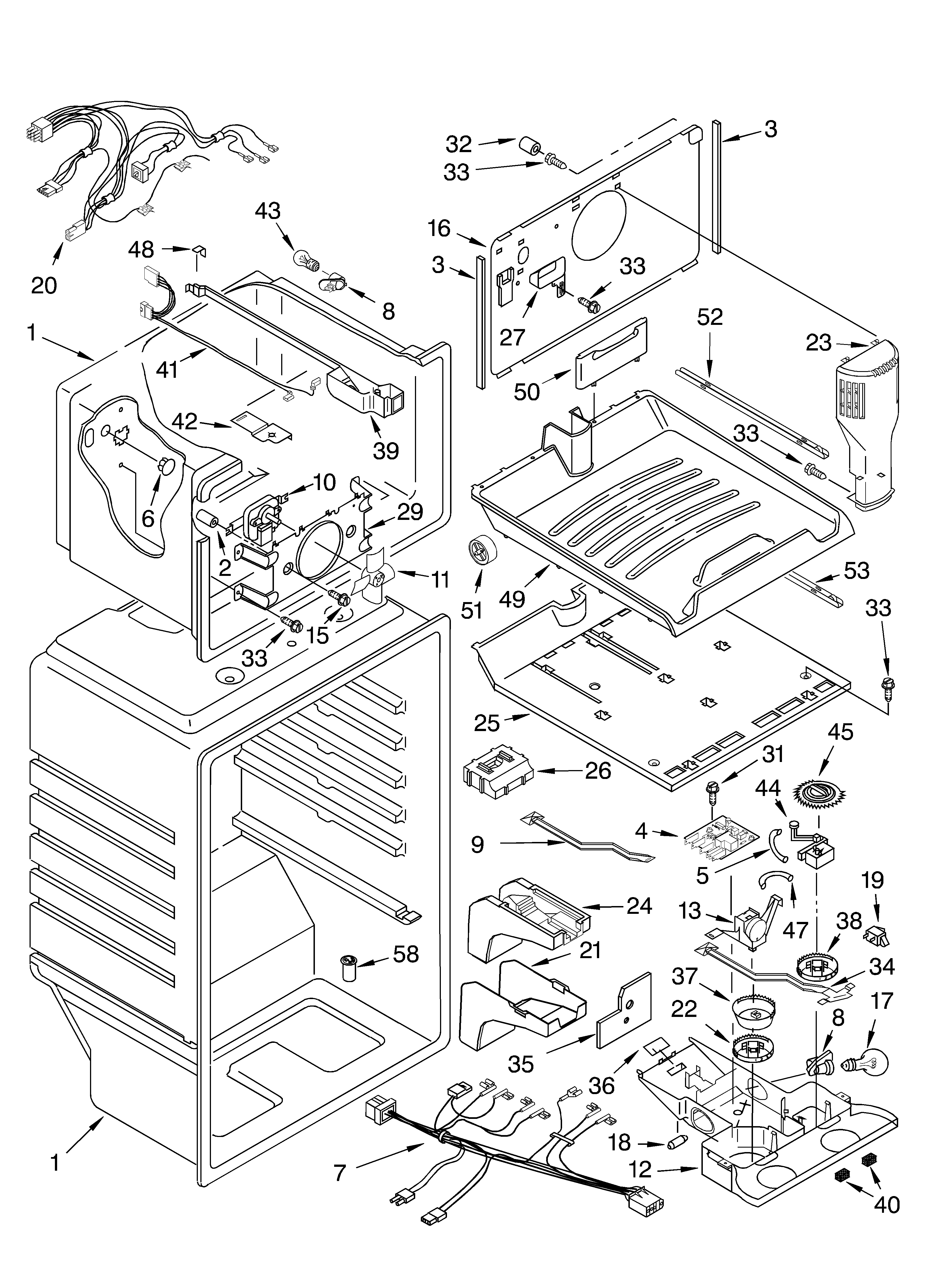 KitchenAid KTRC19KKBT01 liner diagram