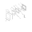 Whirlpool RBD305PDB12 upper oven door diagram
