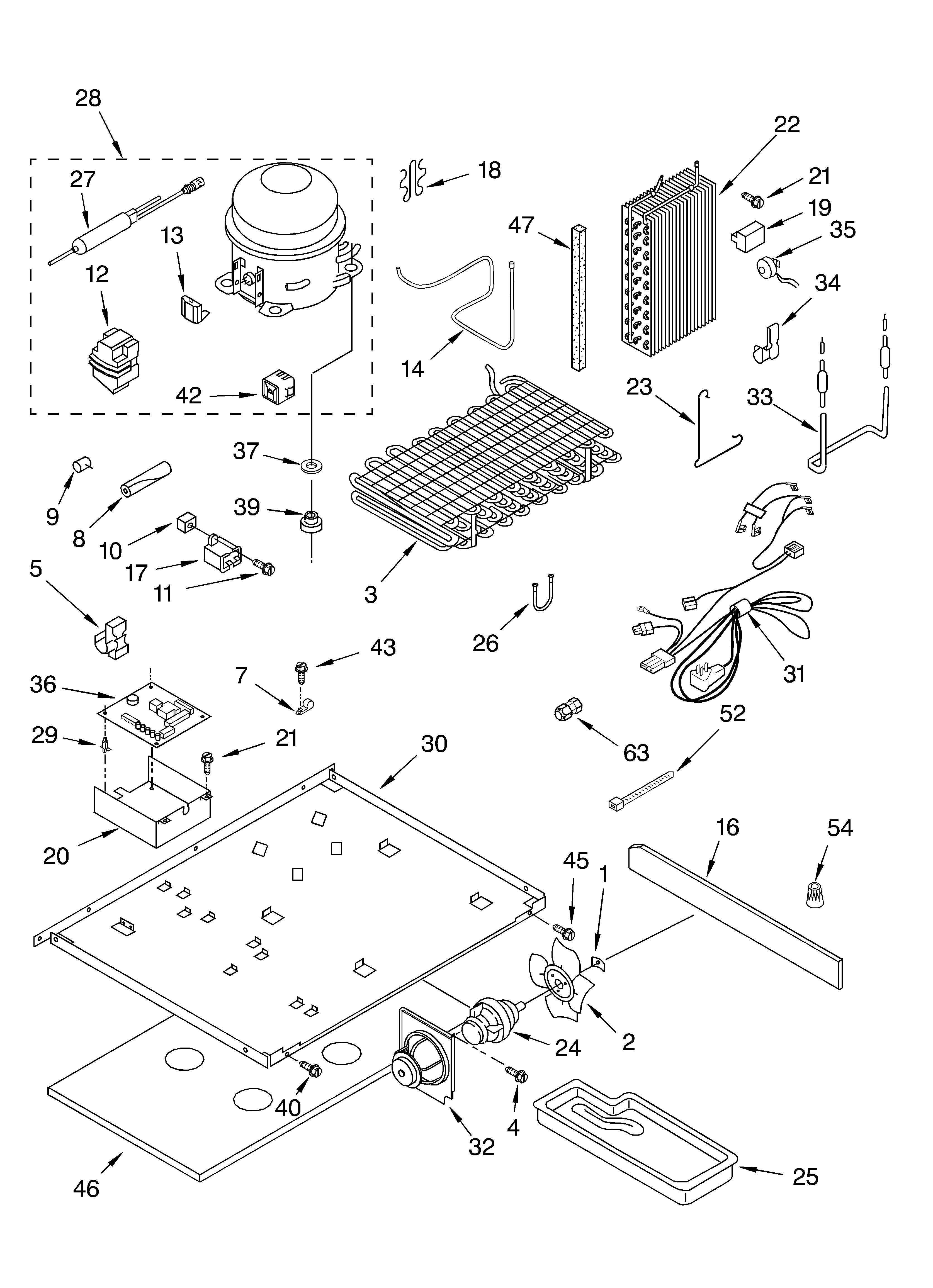 KitchenAid KSBP25FJSS01 unit diagram