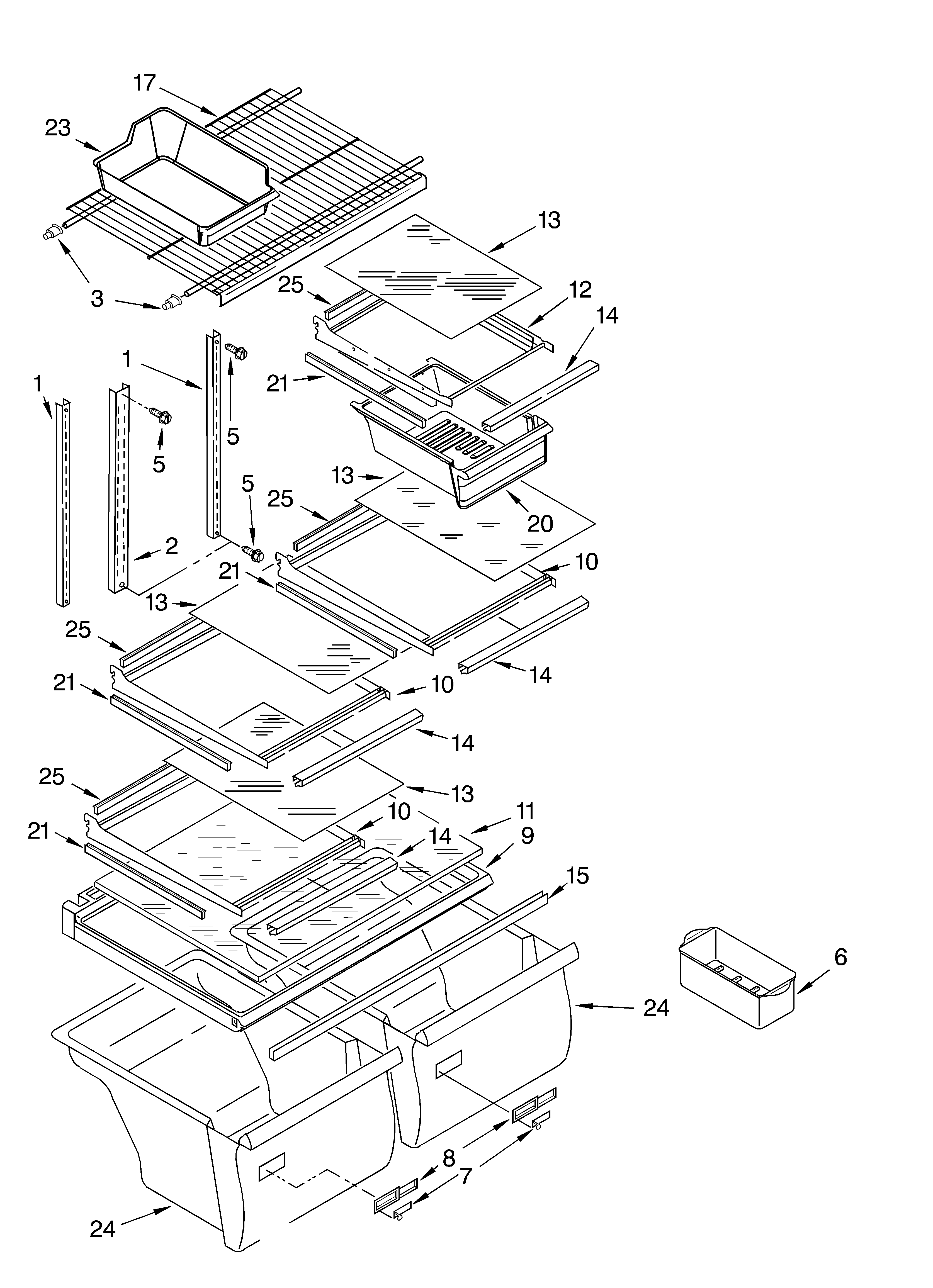 Whirlpool ET1CHMXKQ01 shelf/optional diagram