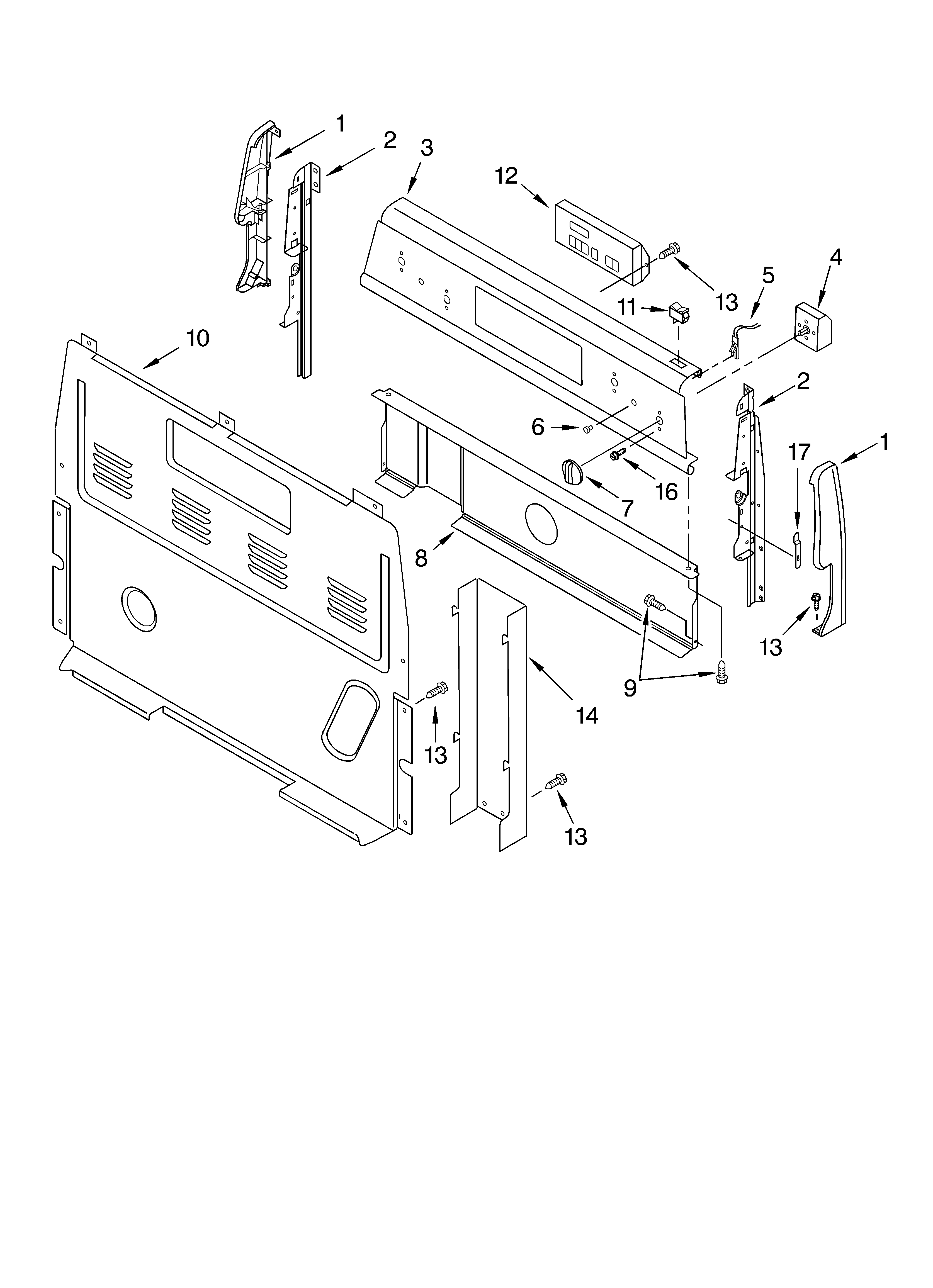 Whirlpool RF350PXHN1 control panel diagram