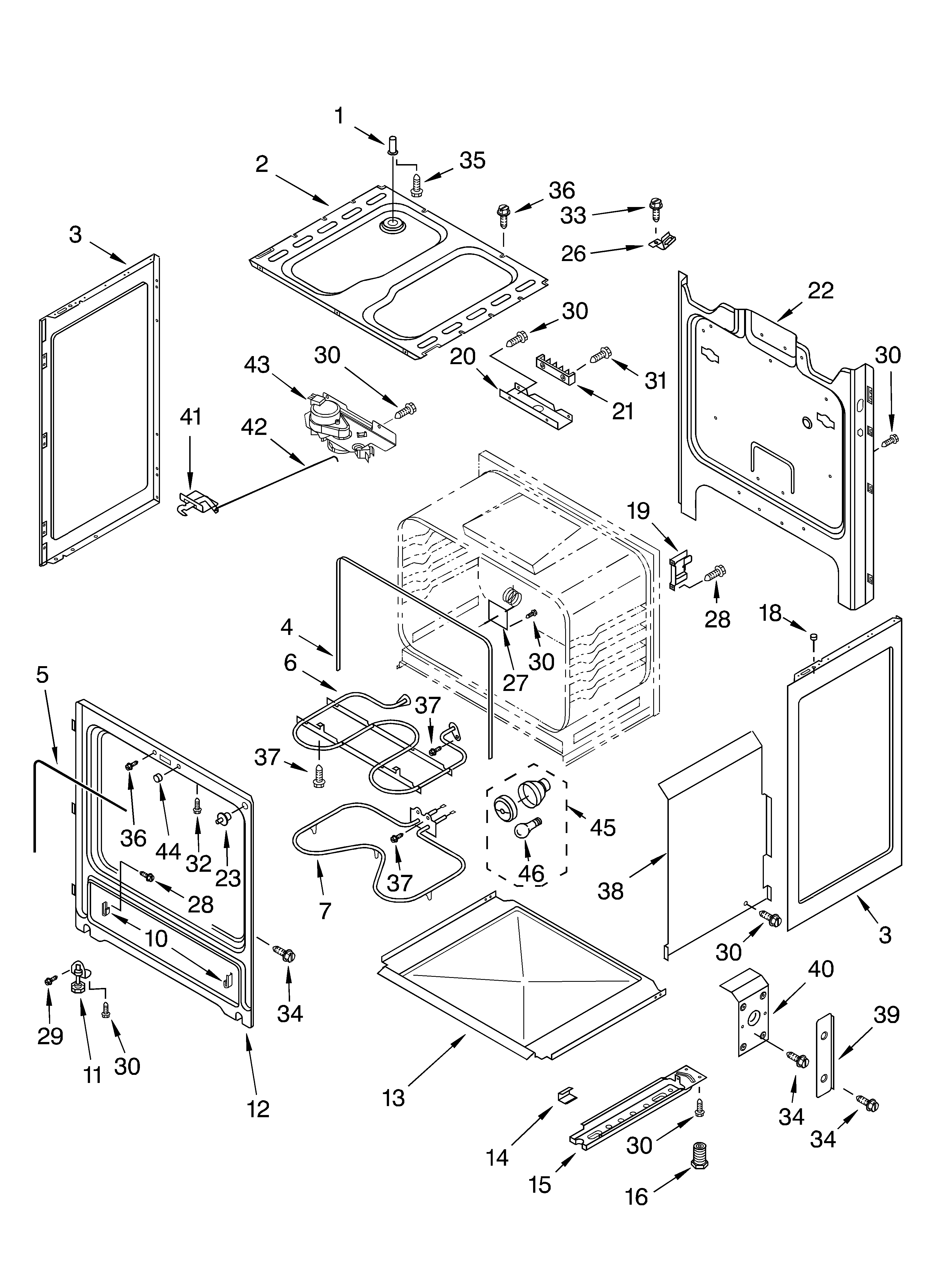 Whirlpool RF350PXHN0 chassis diagram