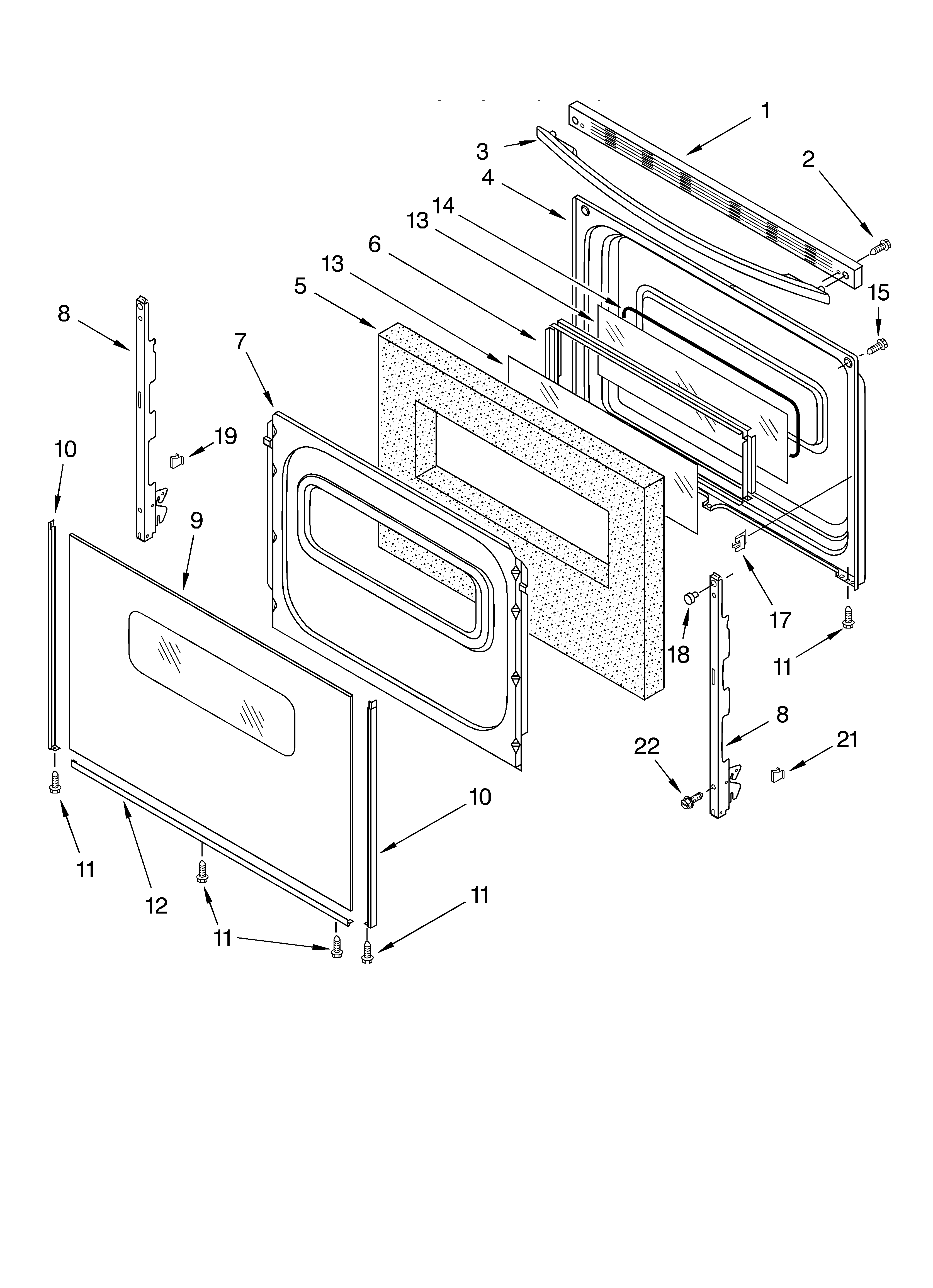 Whirlpool RF350PXHN0 door diagram