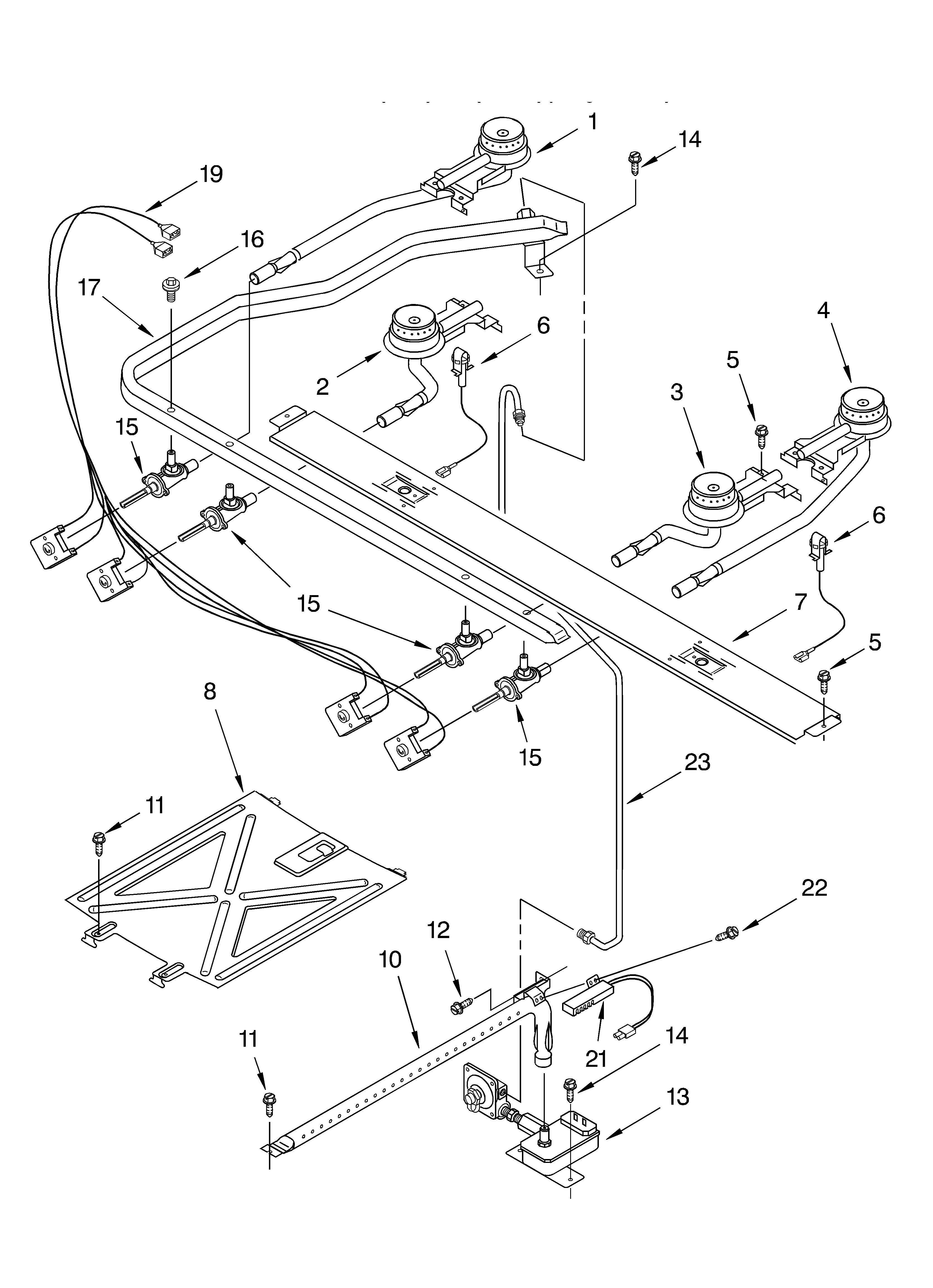 Roper FGP335HW0 manifold diagram