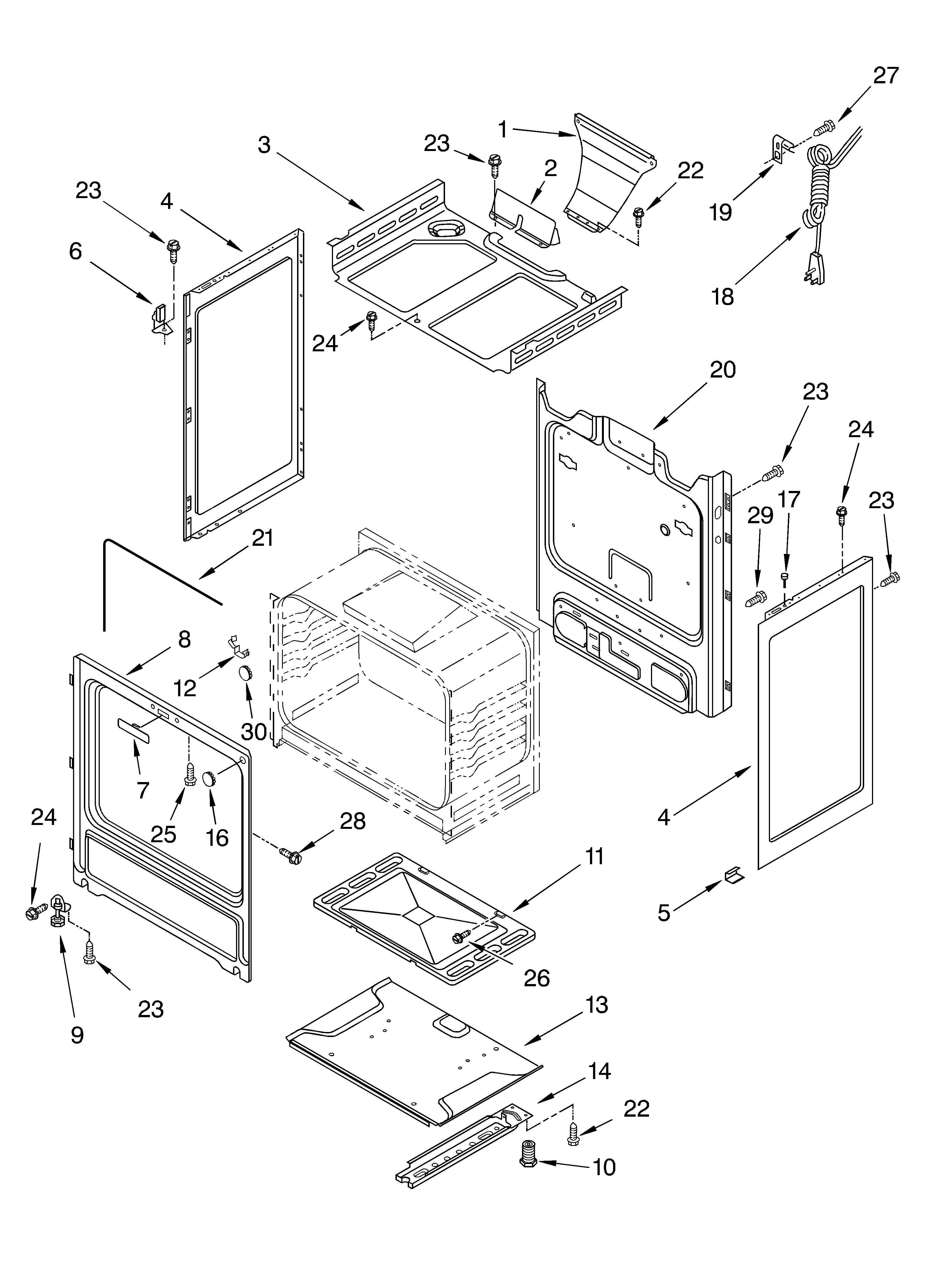 Roper FGP335HW0 chassis diagram