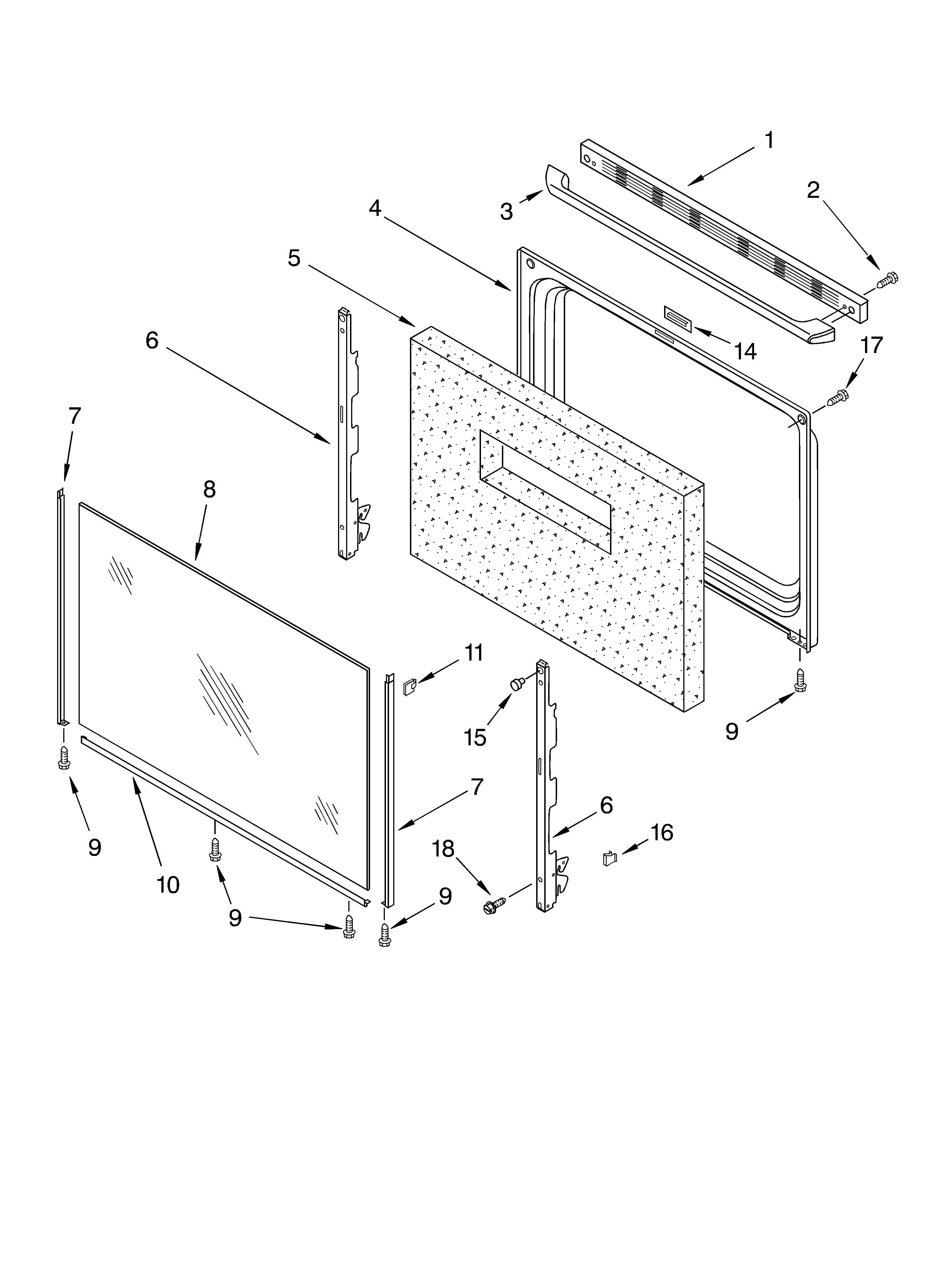 Roper FGP335HW0 door diagram