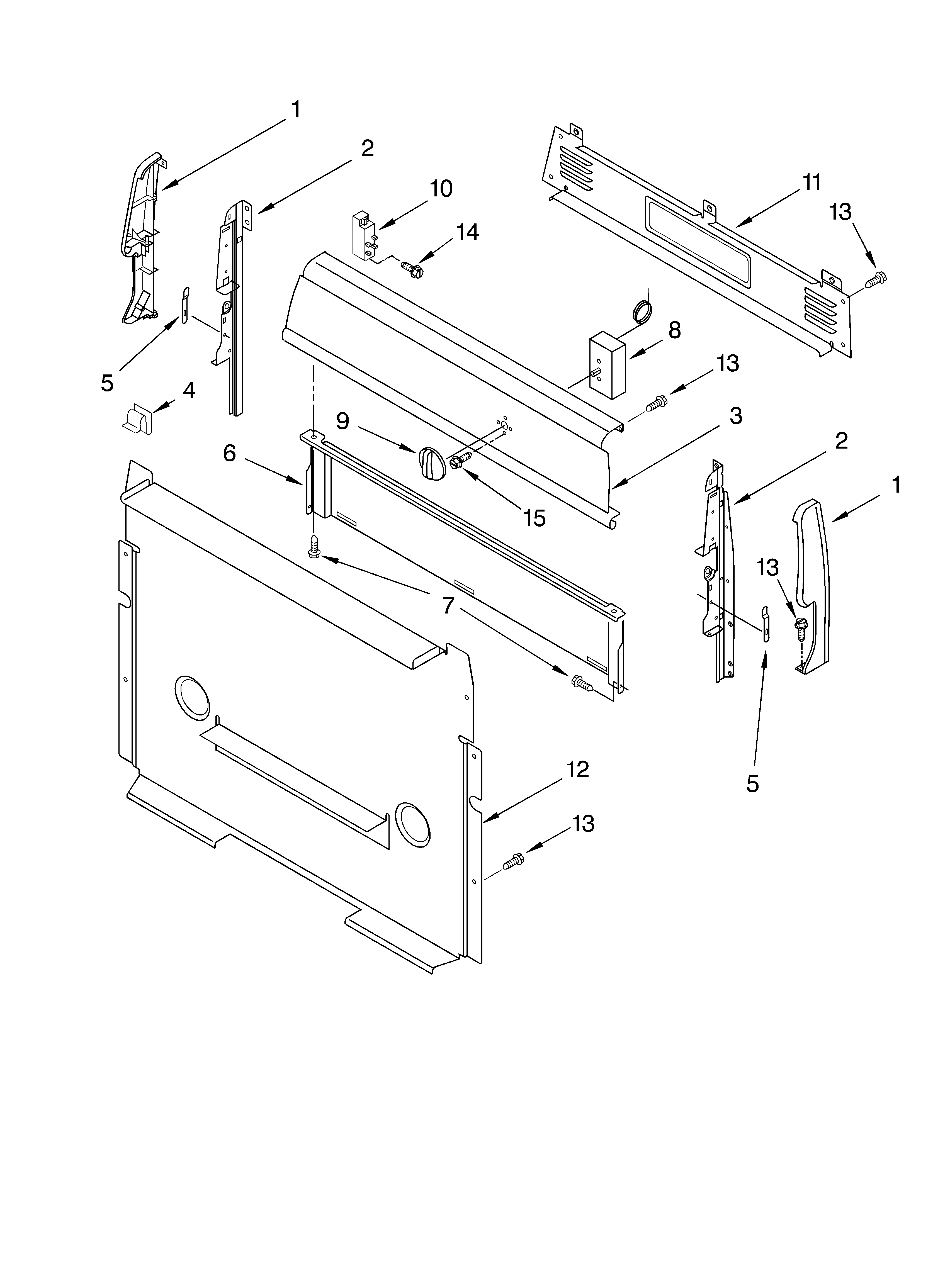 Roper FGP325HW0 control panel diagram