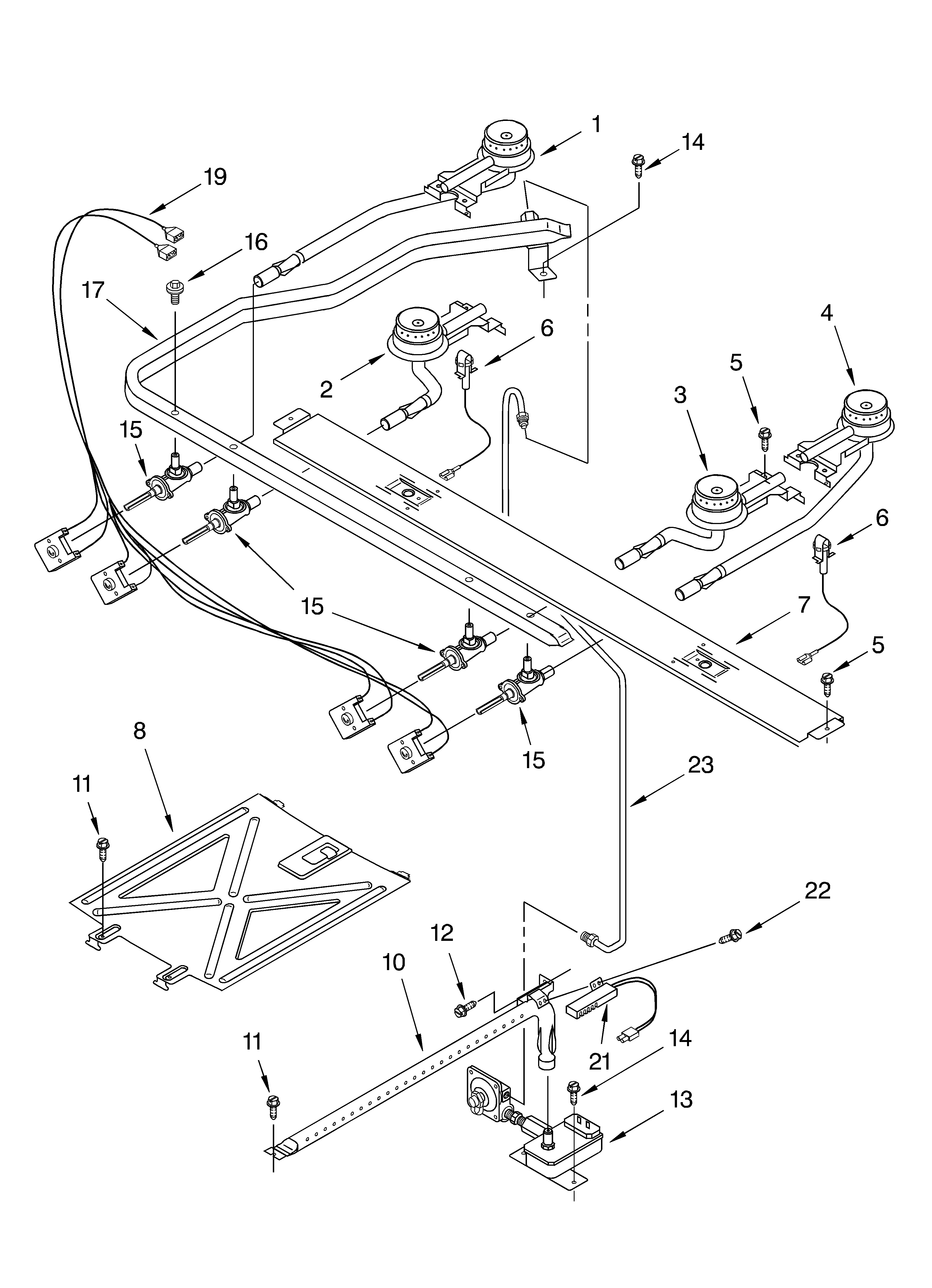 Roper FGP325HW0 manifold diagram
