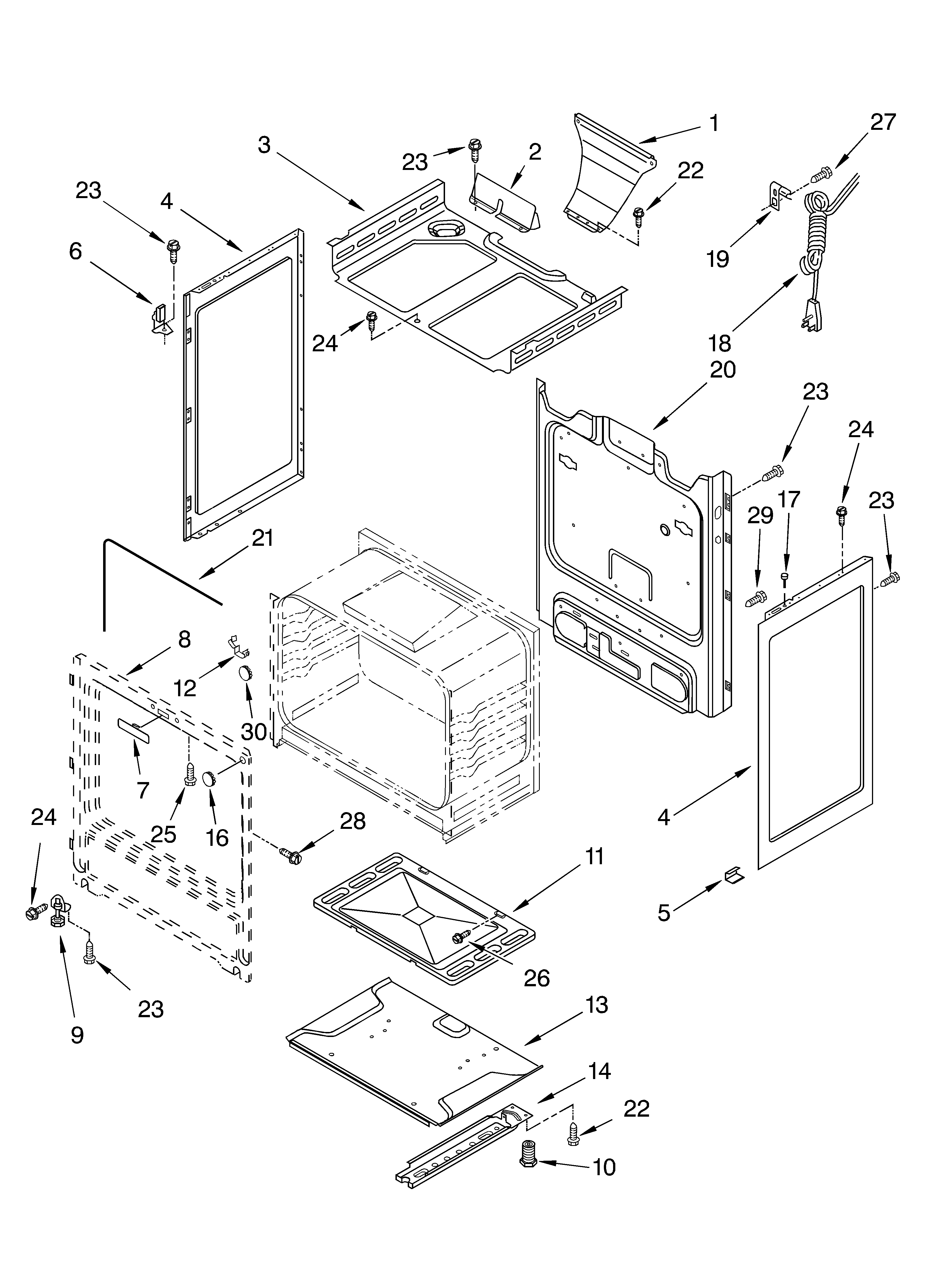Roper FGP325HW0 chassis diagram