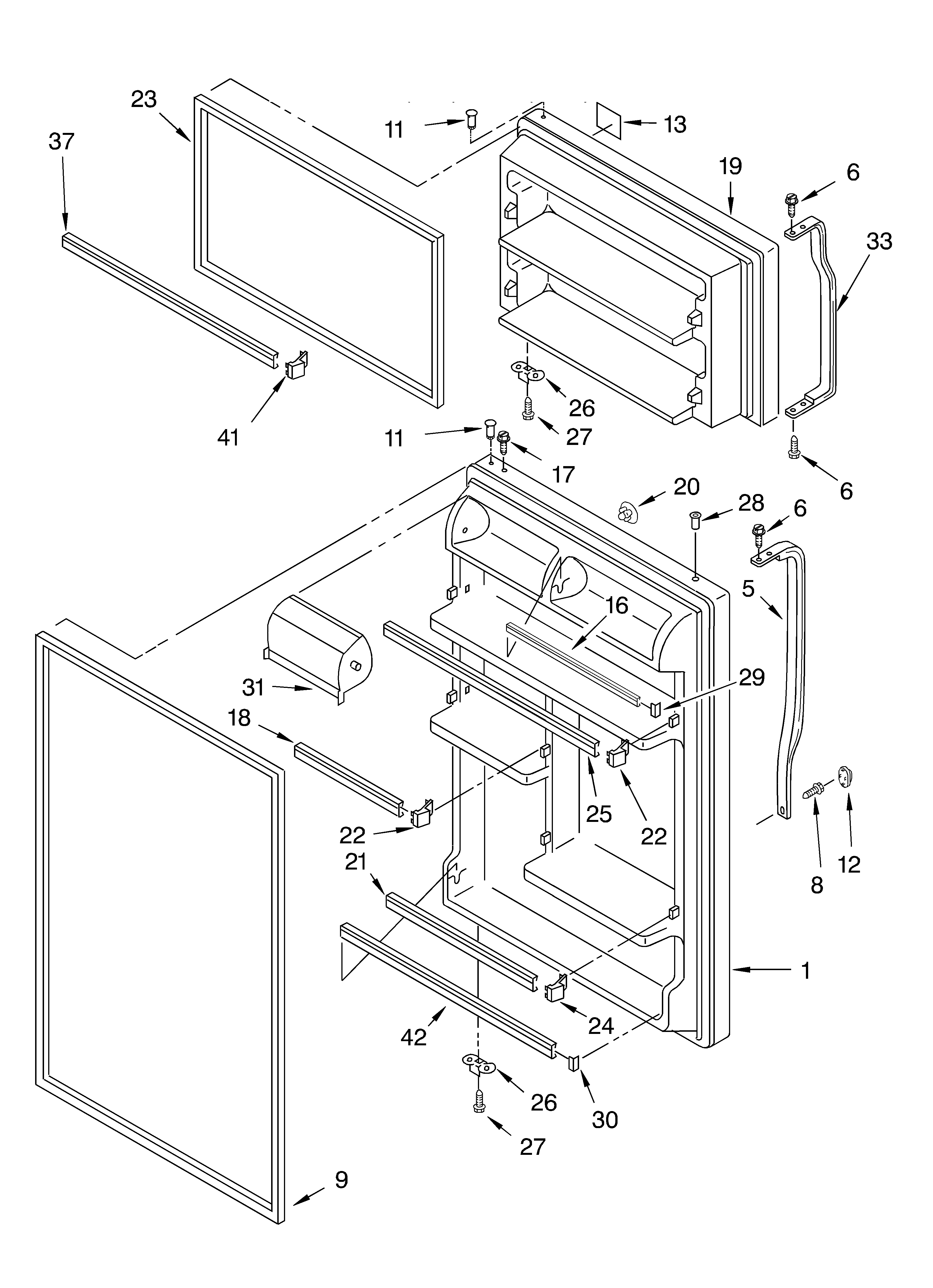 Whirlpool ET8WTMXKT01 door diagram
