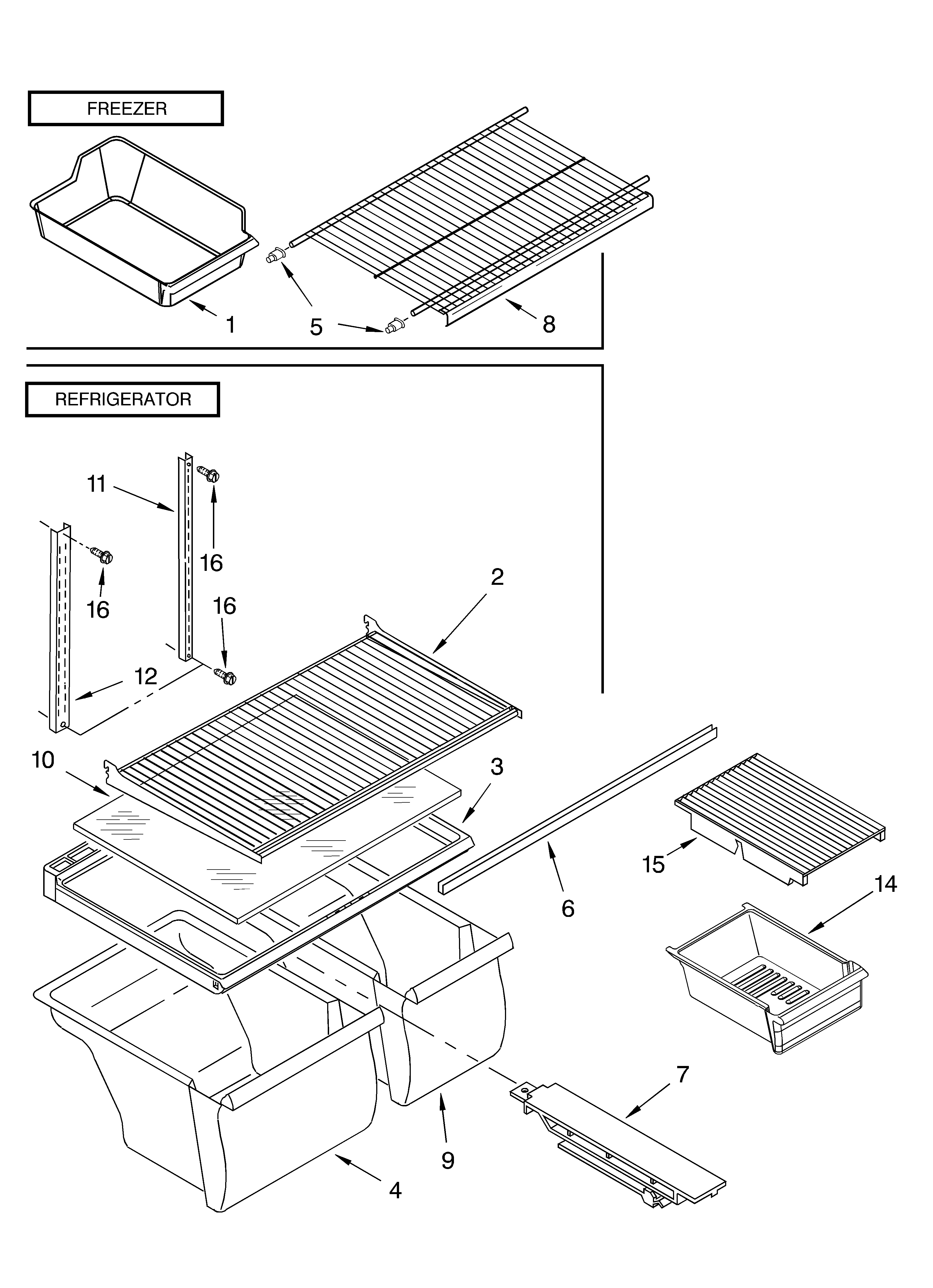Whirlpool ET8WTMXKT01 shelf/optional diagram