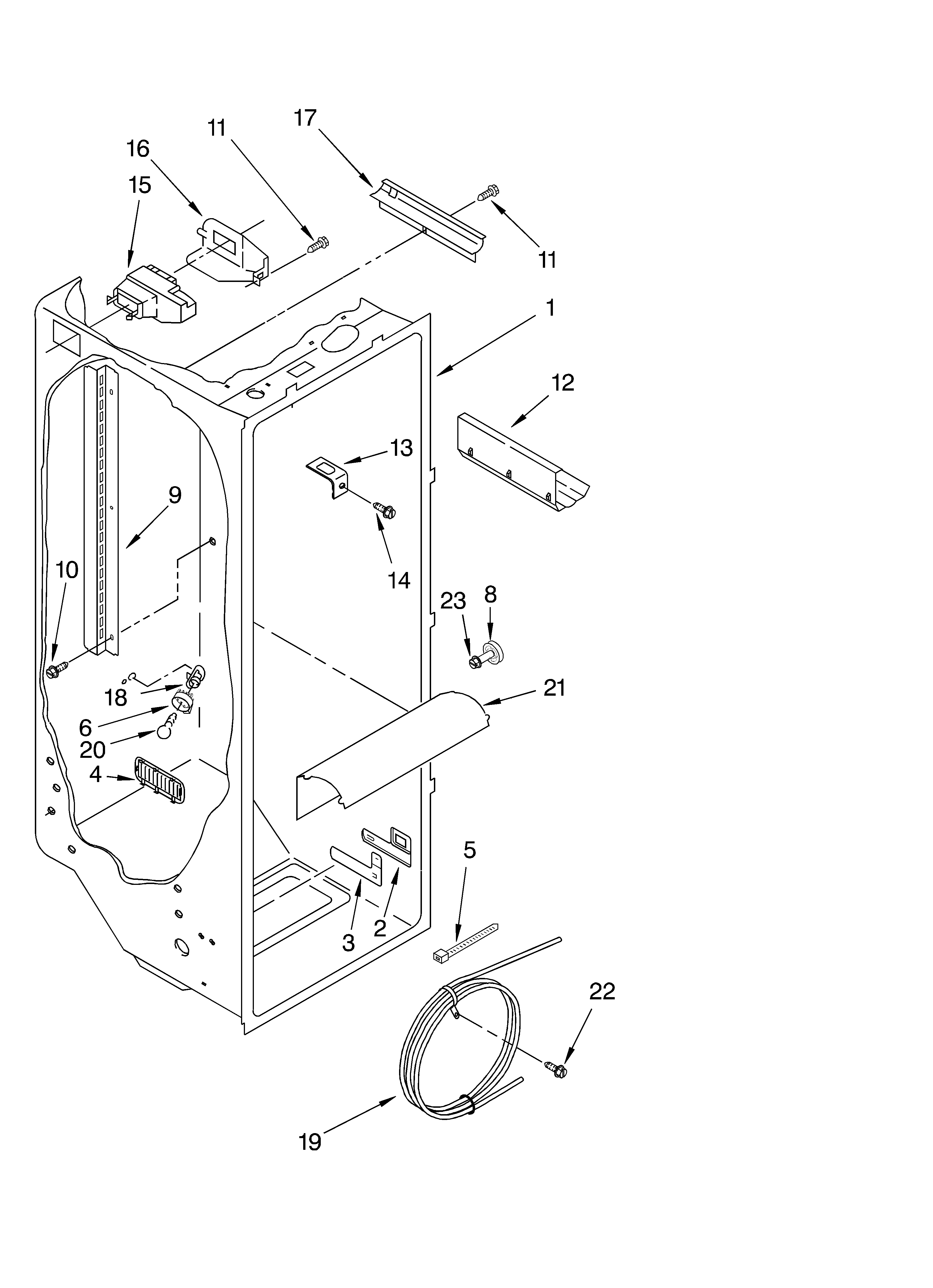 Whirlpool 6GD22DCXHW02 refrigerator liner diagram
