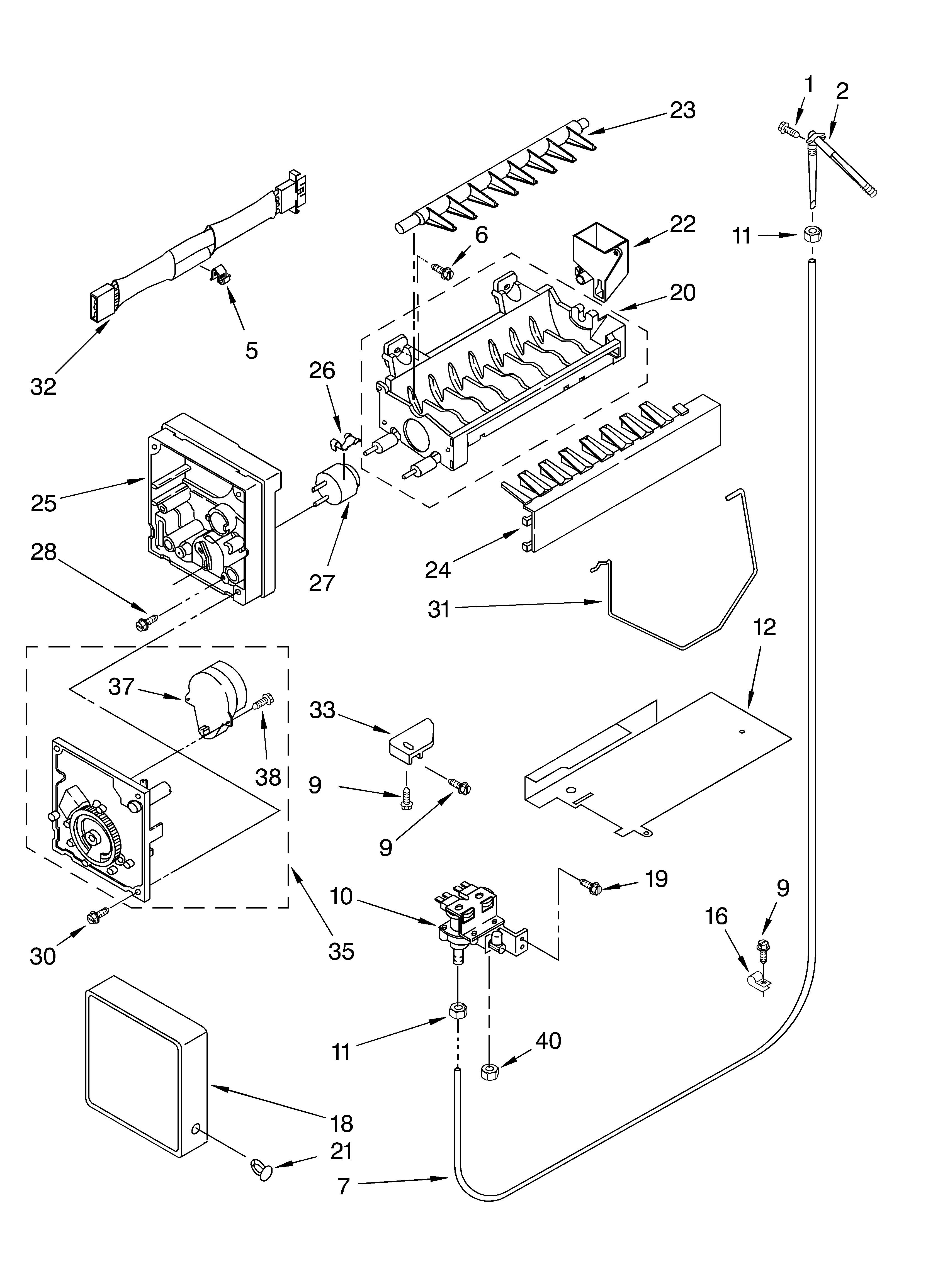 Whirlpool 6GD22DCXHW02 ice maker diagram