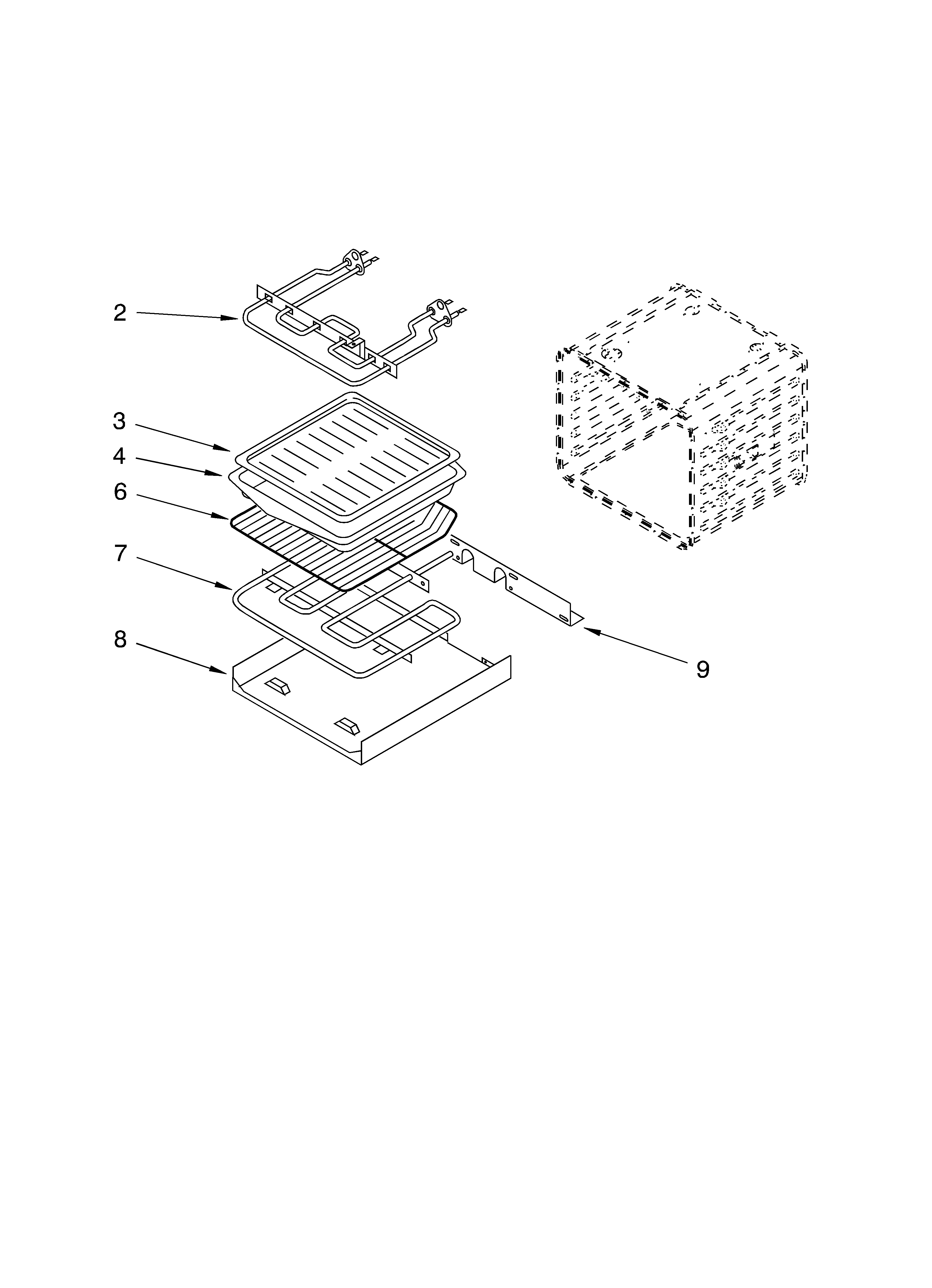 KitchenAid KEBC141KWH1 internal oven diagram