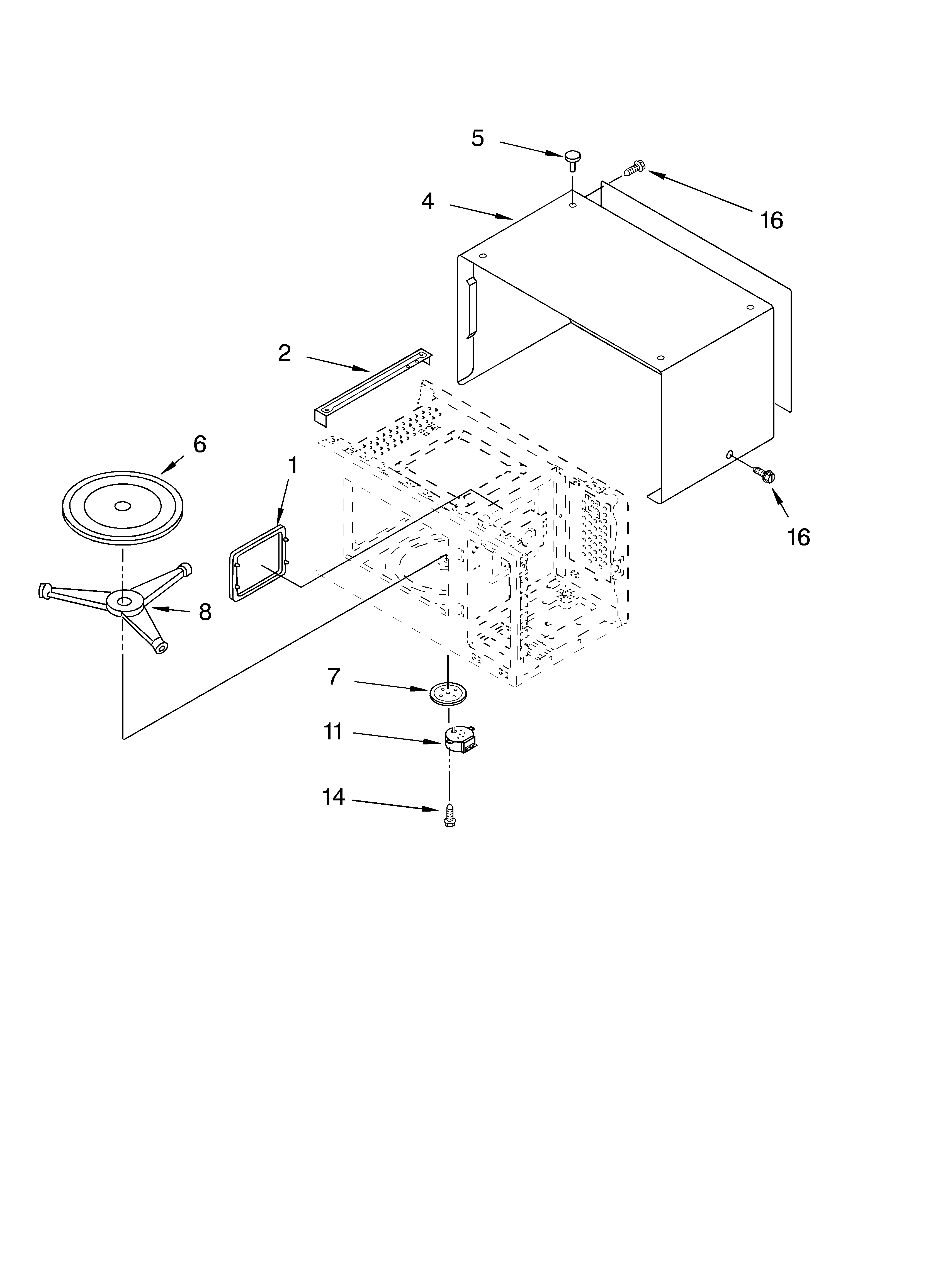 Whirlpool MT4070SKQ0 oven cavity diagram