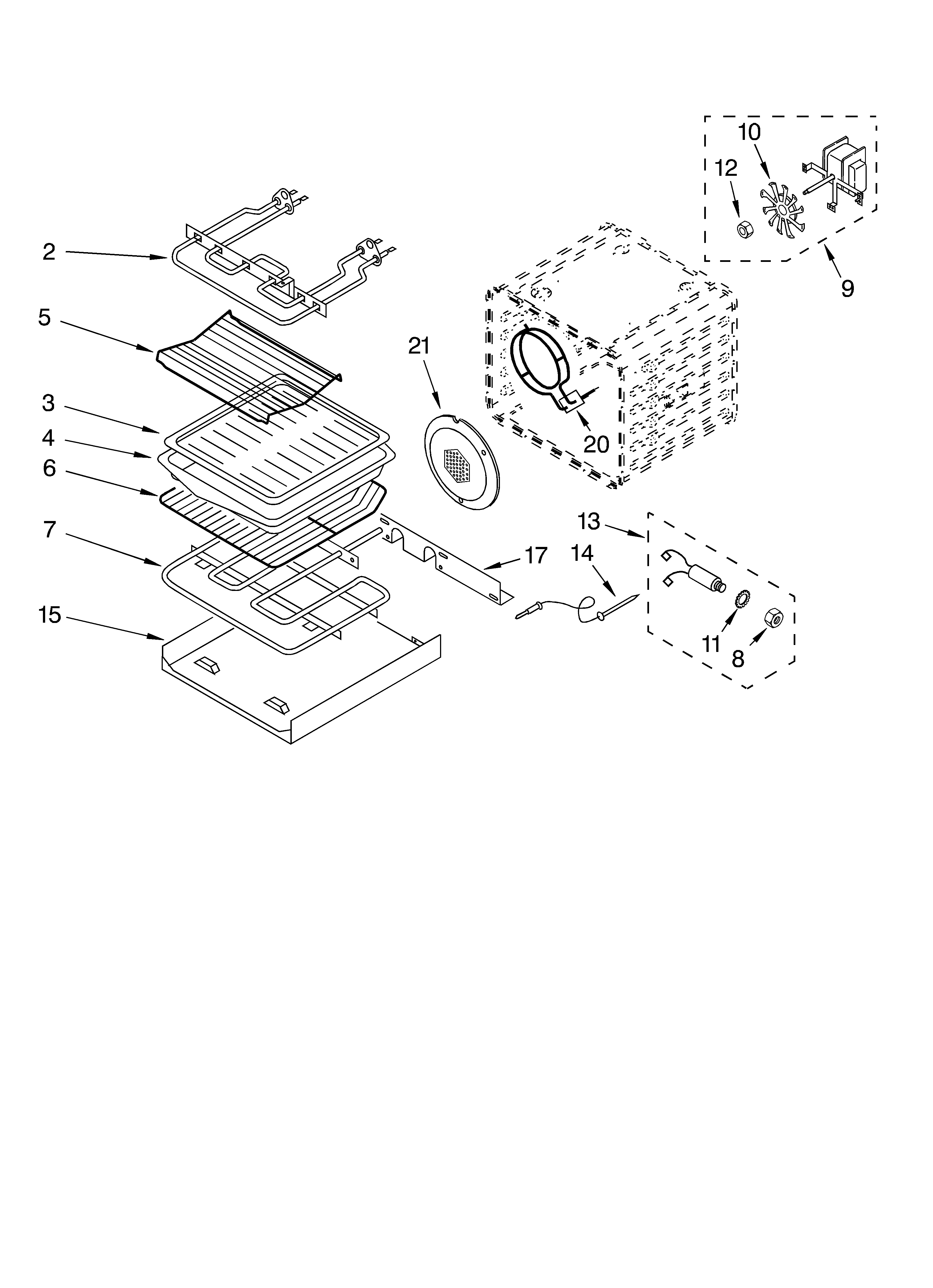 KitchenAid KEBS207DBL12 internal oven diagram