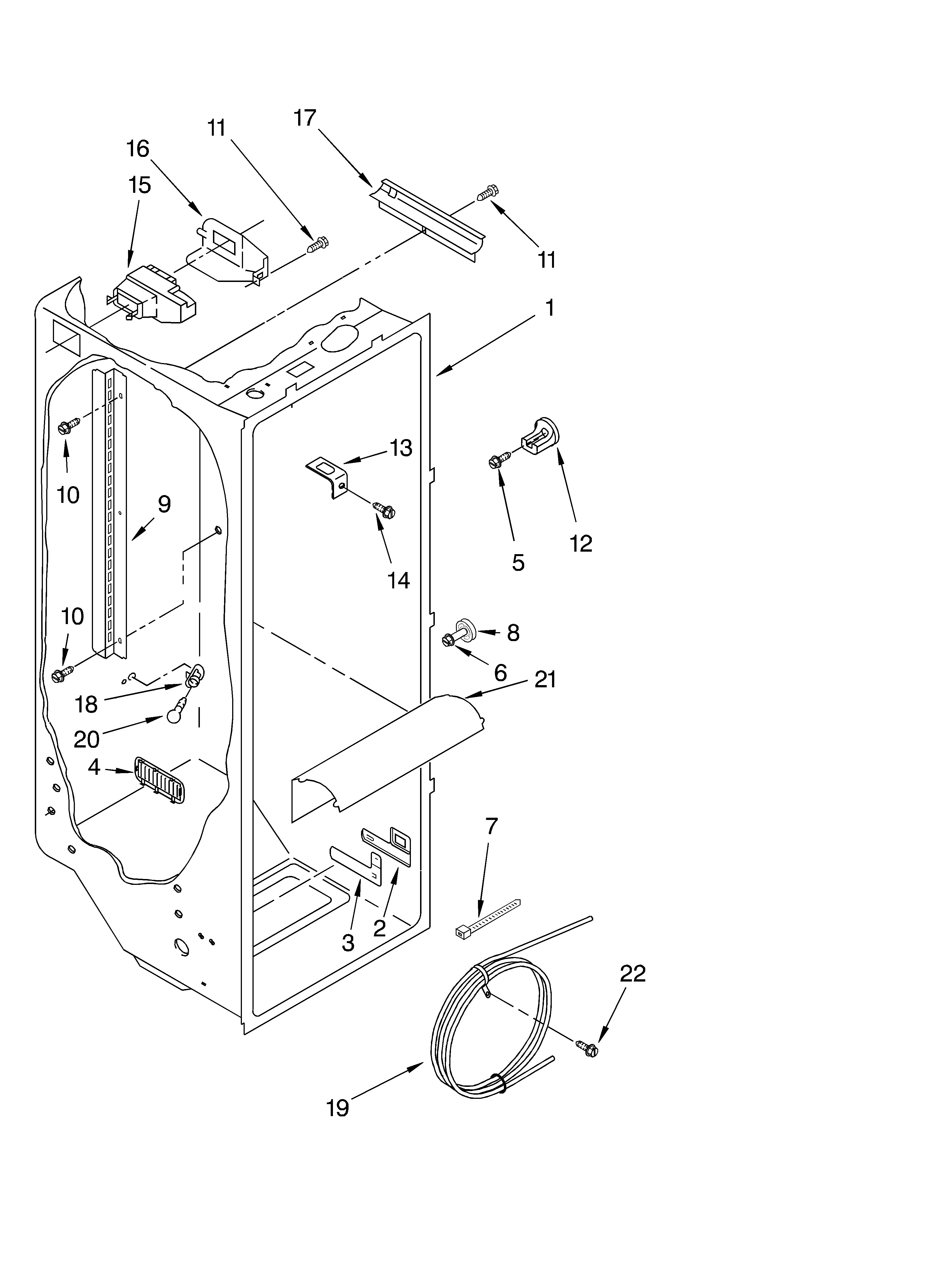 Whirlpool GD2SHAXKQ02 refrigerator liner diagram
