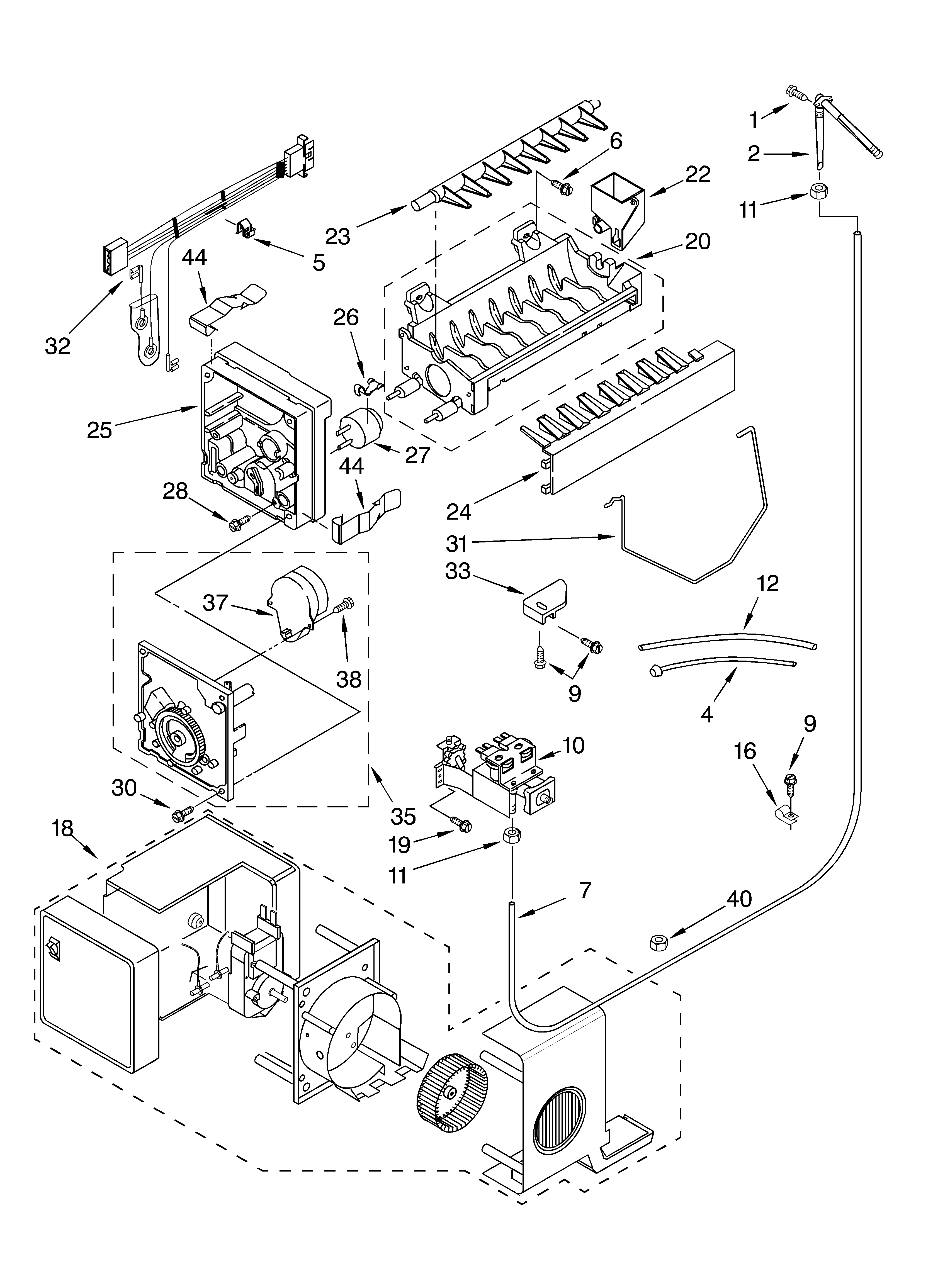 Whirlpool GD2NHGXKQ02 ice maker diagram